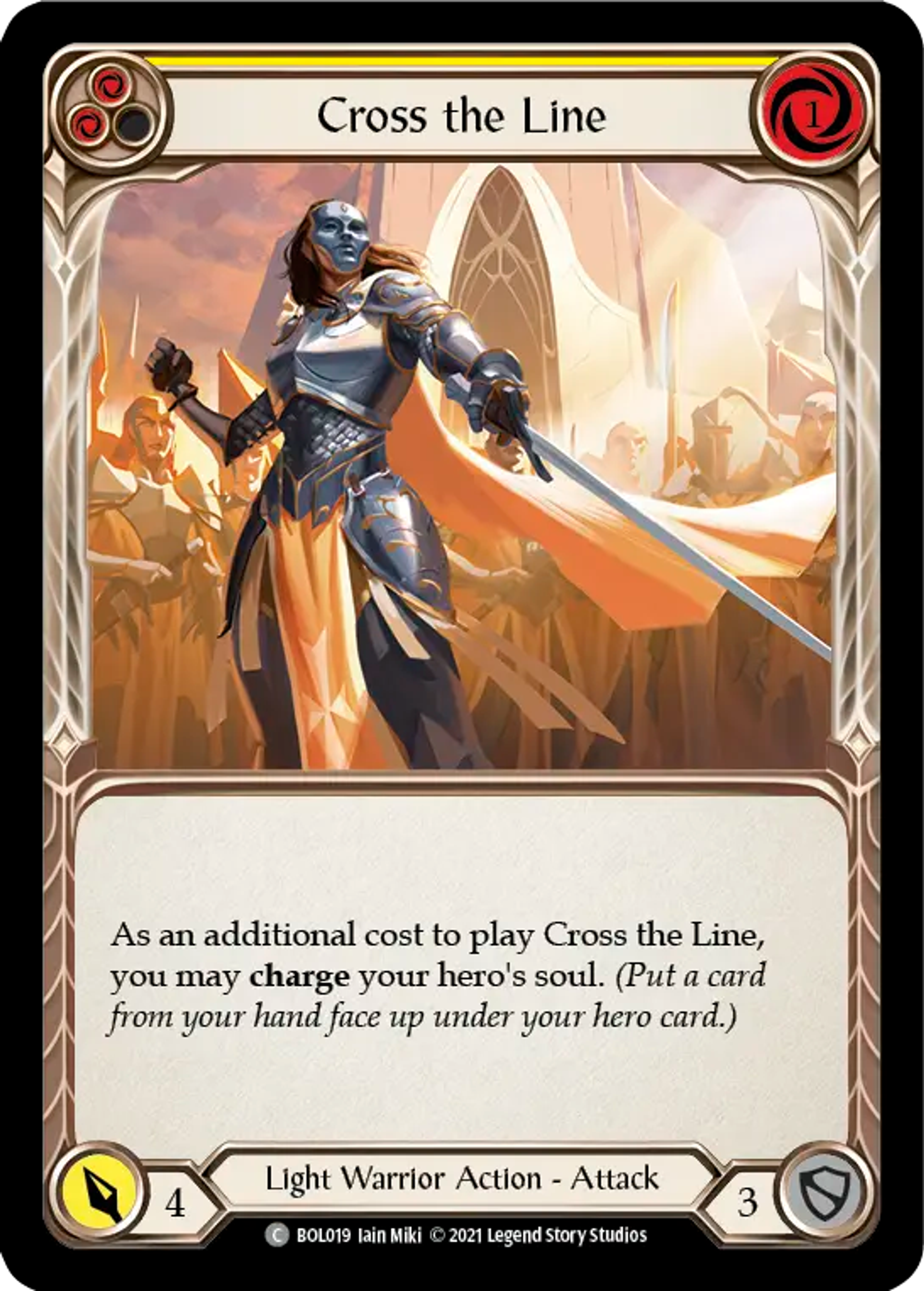 Cross the Line (Yellow) — Boltyn - Blitz Deck — Flesh and Blood