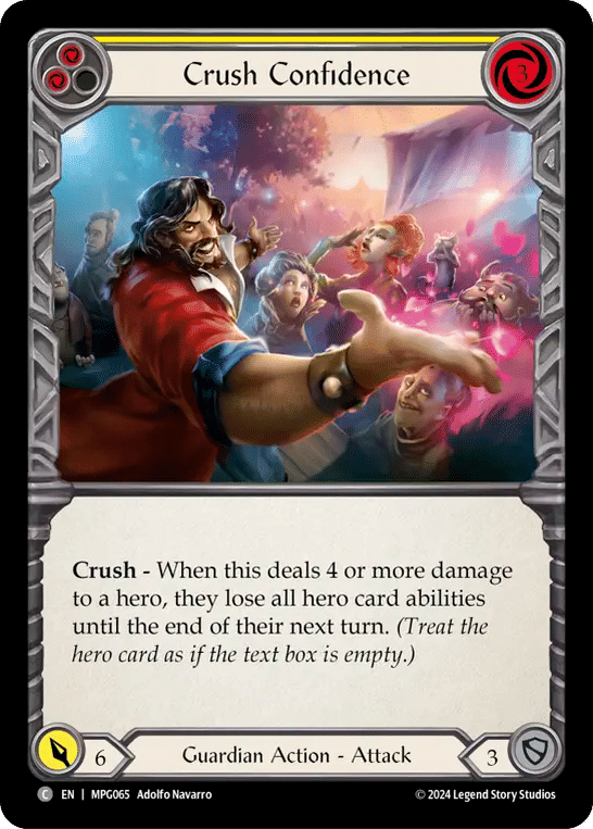 Crush Confidence (Yellow) — Mastery Pack Guardian — Flesh and Blood