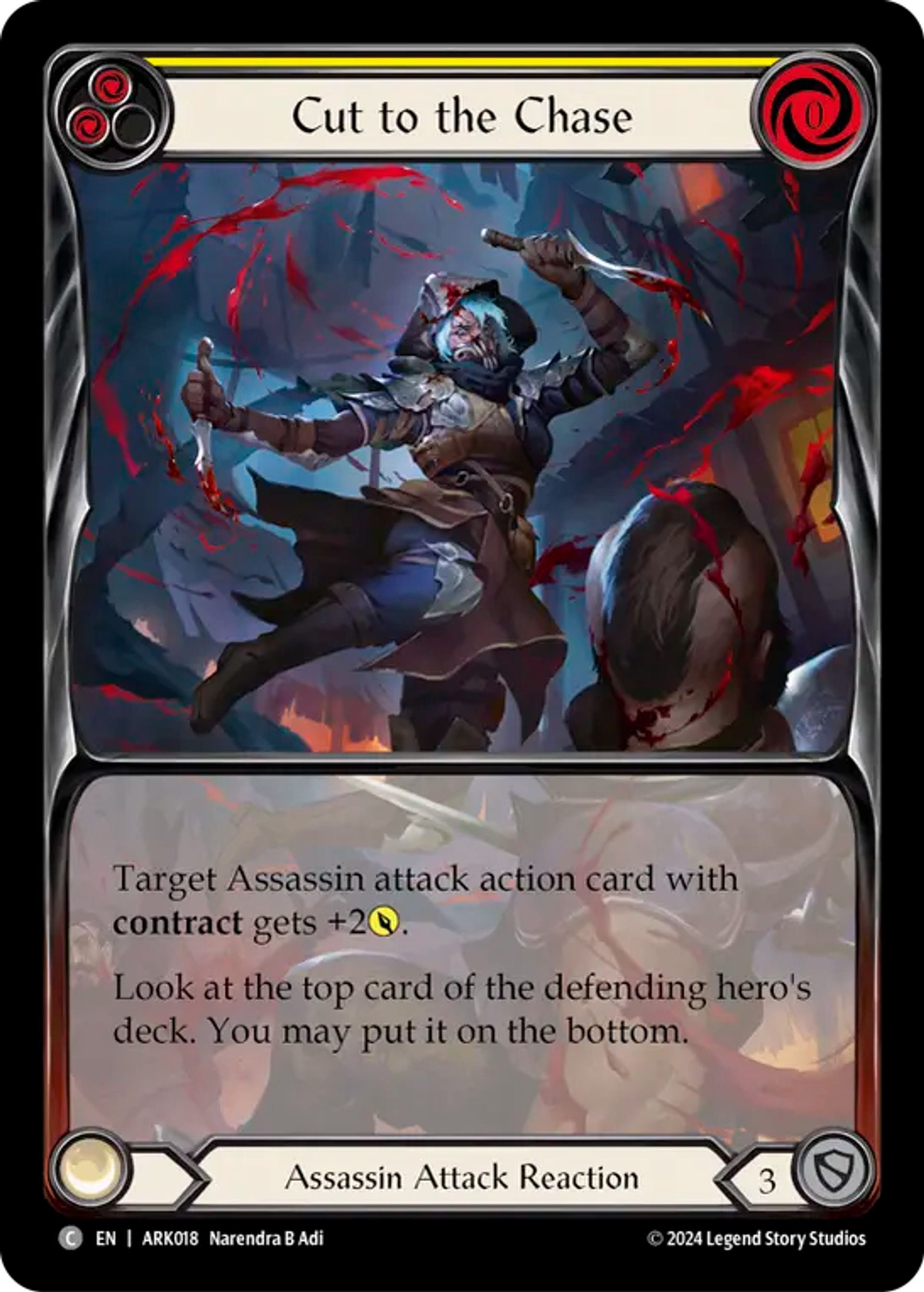 Cut to the Chase (Yellow) — The Hunted Blitz Deck - Arakni — Flesh and Blood