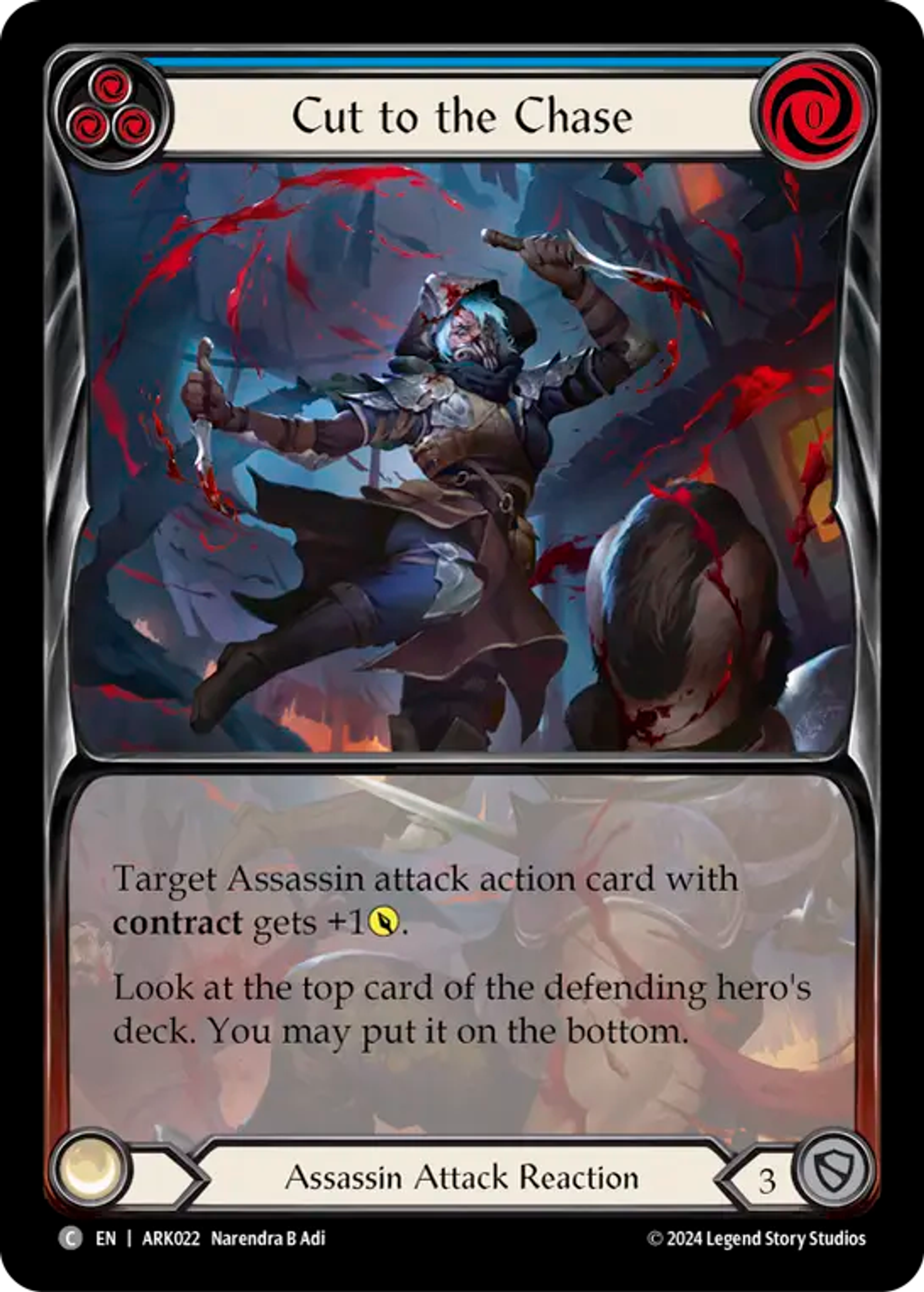 Cut to the Chase (Blue) — The Hunted Blitz Deck - Arakni — Flesh and Blood
