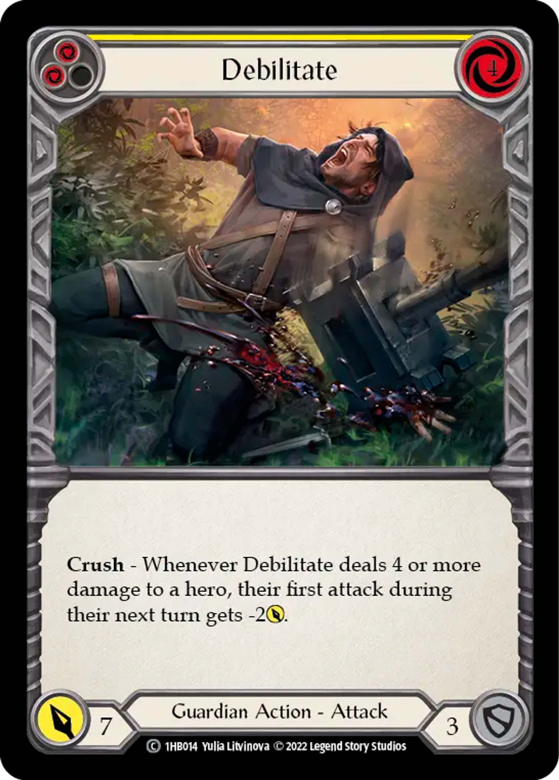 Debilitate (Yellow) — Bravo - Blitz Deck — Flesh and Blood