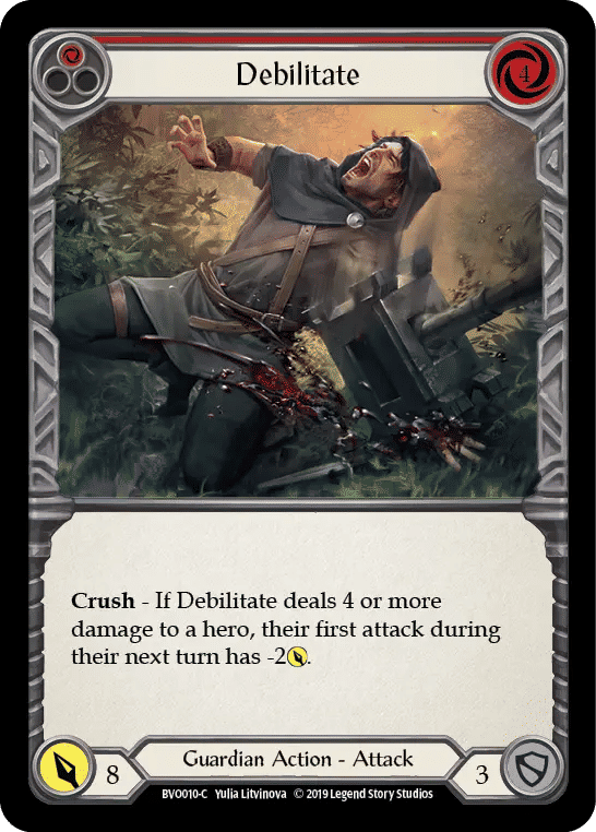 Debilitate (Red) — Bravo, Showstopper - Hero Deck — Flesh and Blood