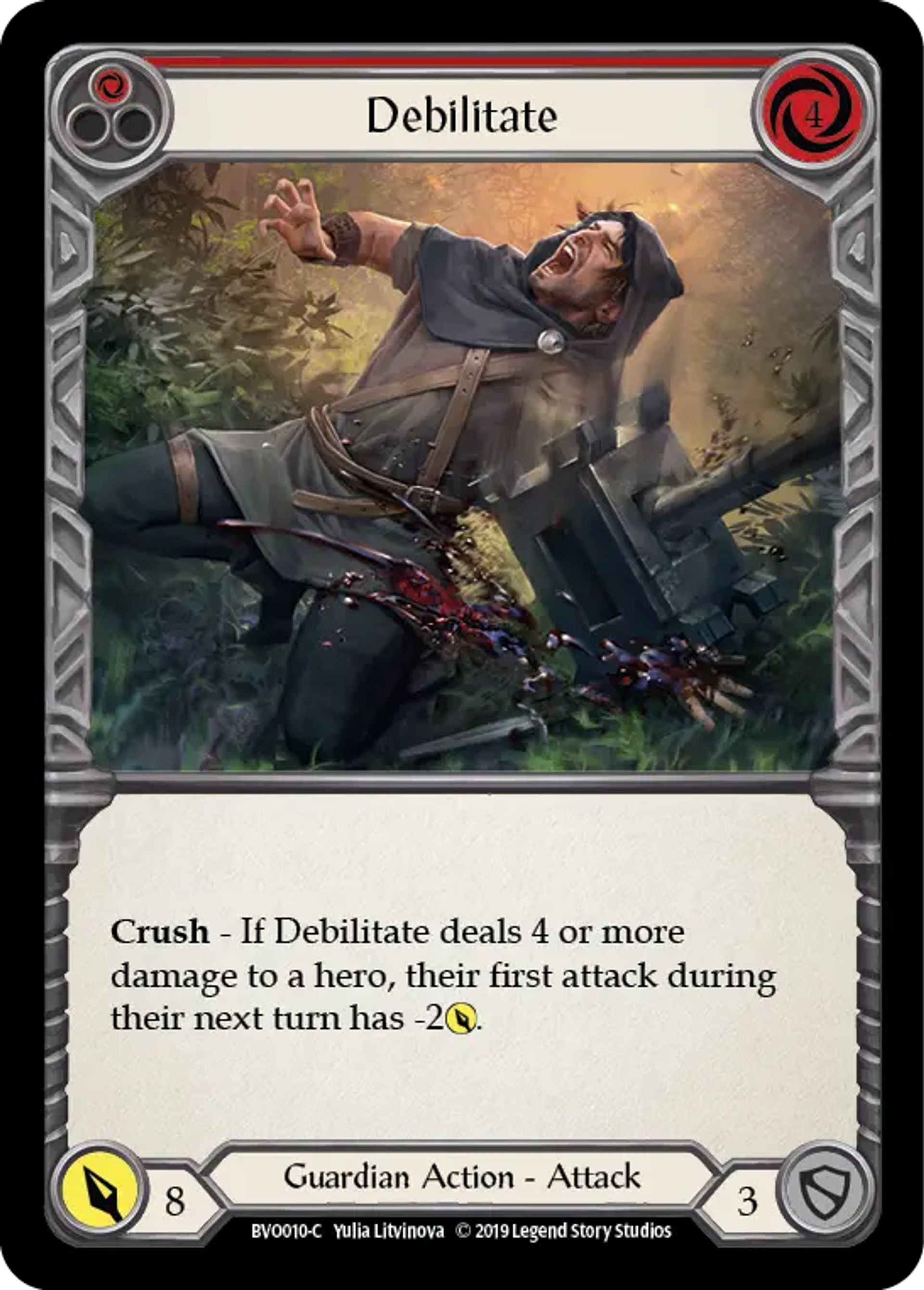 Debilitate (Red) — Bravo, Showstopper - Hero Deck — Flesh and Blood
