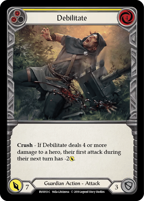 Debilitate (Yellow) — Bravo, Showstopper - Hero Deck — Flesh and Blood