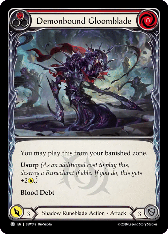 Demonbound Gloomblade (Red) — Silver Age - Viserai, Between Worlds — Flesh and Blood