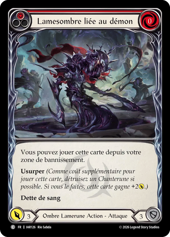 Lamesombre liée au démon — Usurp the Shadow Throne — Flesh and Blood