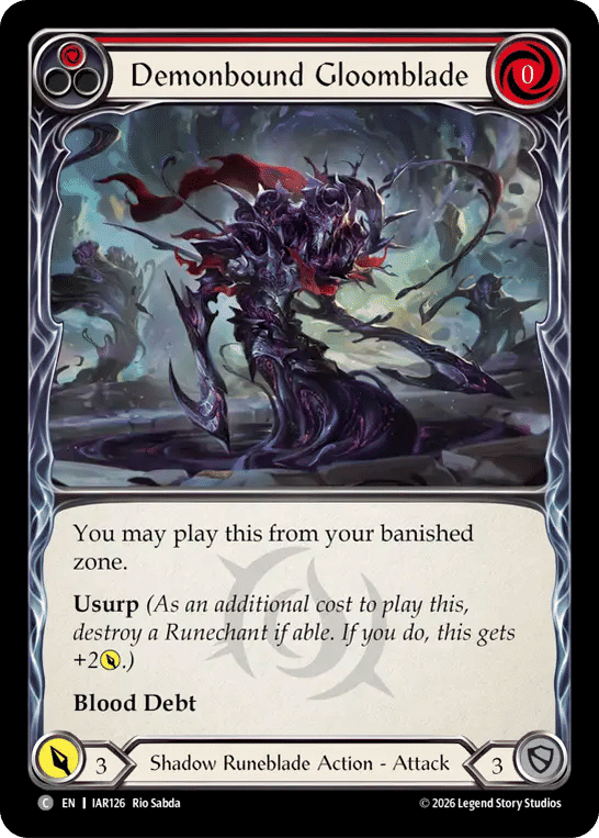 Demonbound Gloomblade (Red) — Usurp the Shadow Throne — Flesh and Blood