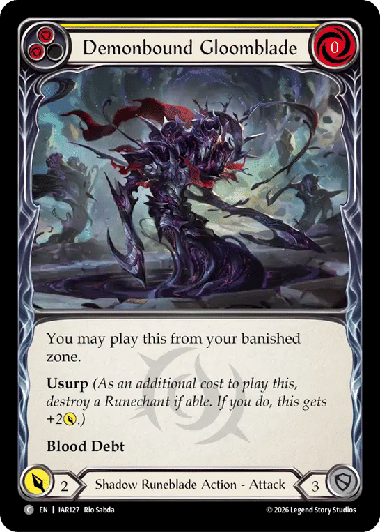 Demonbound Gloomblade (Yellow) — Usurp the Shadow Throne — Flesh and Blood