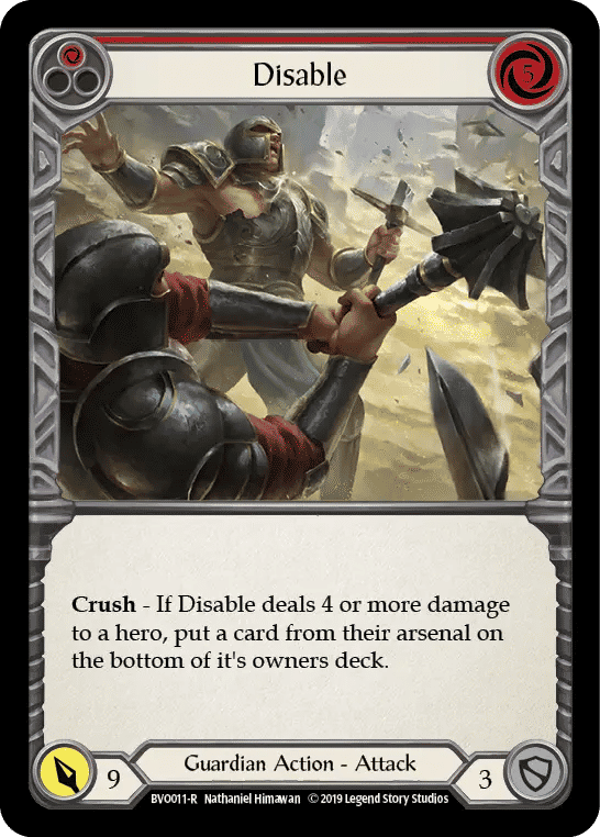 Disable (Red) — Bravo, Showstopper - Hero Deck — Flesh and Blood
