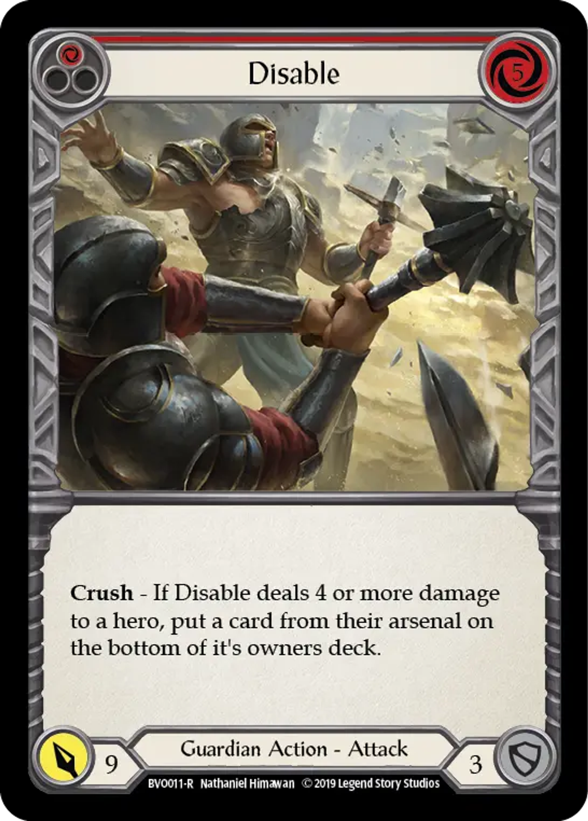 Disable (Red) — Bravo, Showstopper - Hero Deck — Flesh and Blood