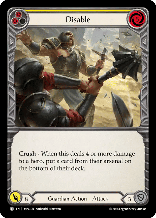 Disable (Yellow) — Mastery Pack Guardian — Flesh and Blood