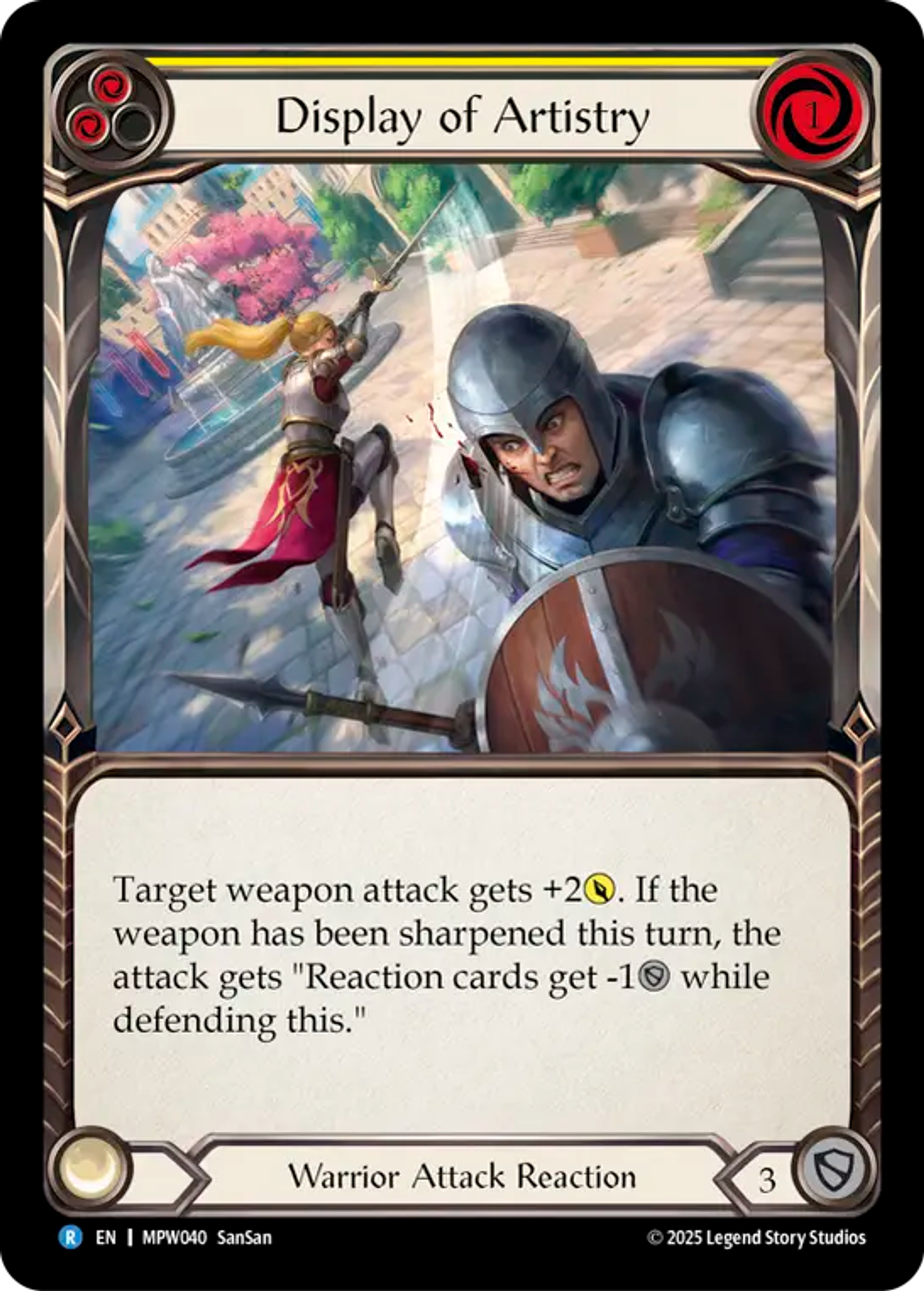 Display of Artistry (Yellow) — Mastery Pack Warrior — Flesh and Blood