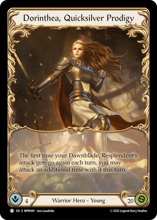 Dorinthea, Quicksilver Prodigy — Mastery Pack Warrior — Flesh and Blood