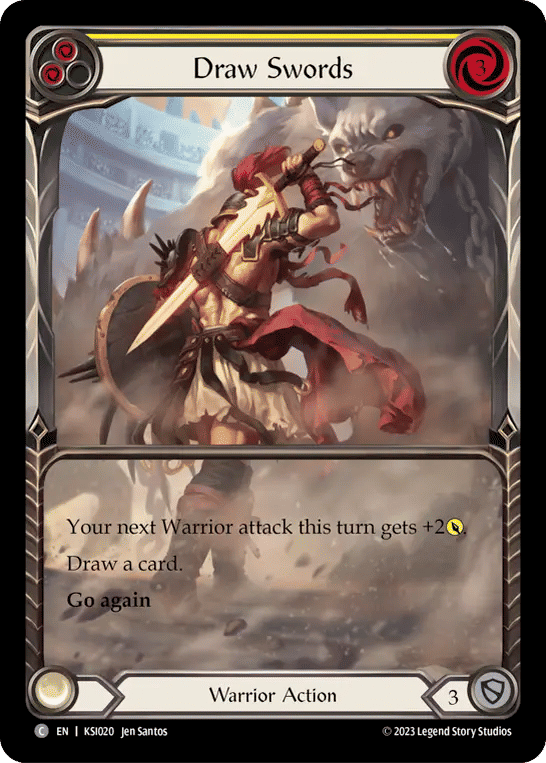 Draw Swords (Yellow) — Kassai - Heavy Hitters Blitz Deck — Flesh and Blood