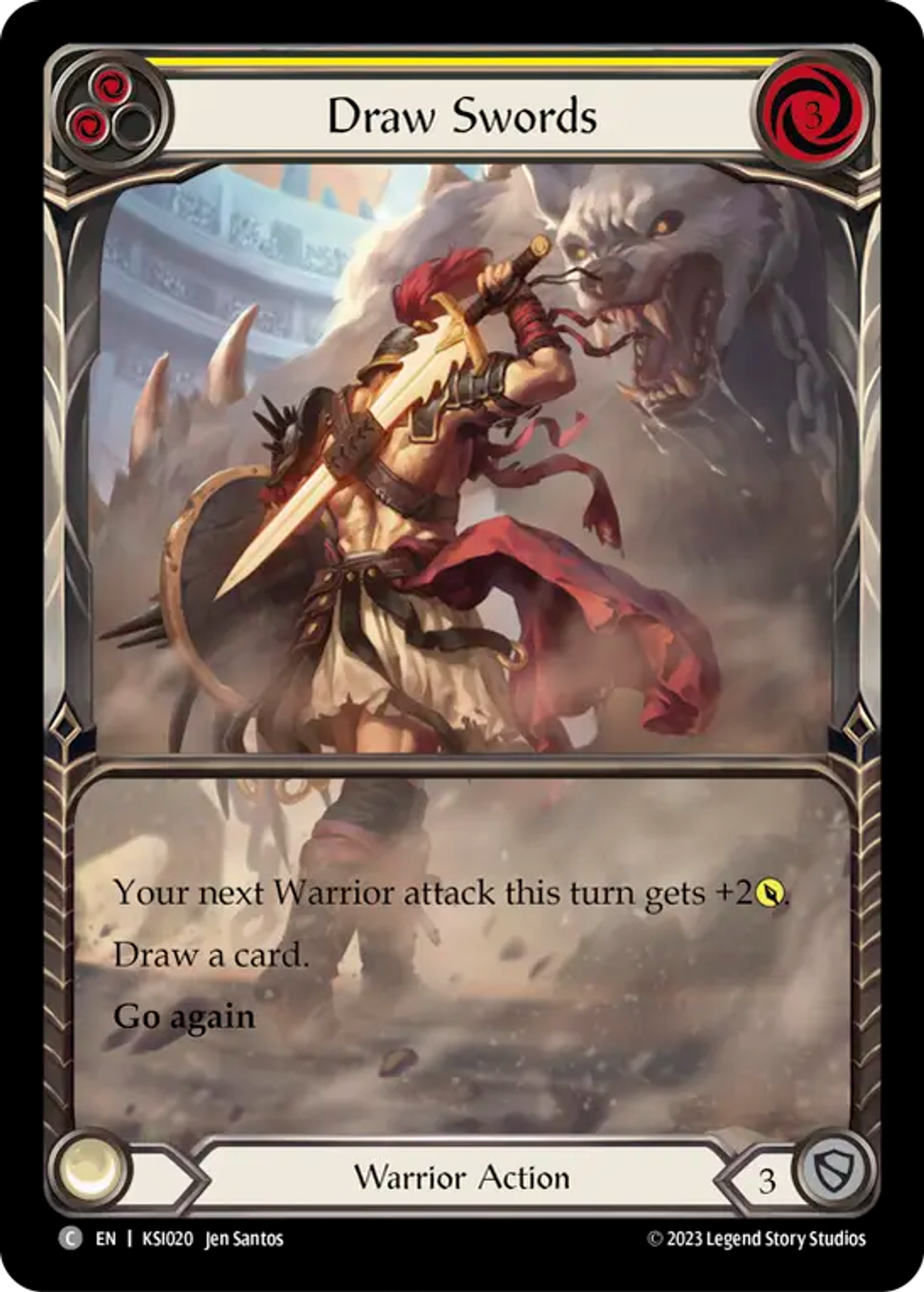 Draw Swords (Yellow) — Kassai - Heavy Hitters Blitz Deck — Flesh and Blood