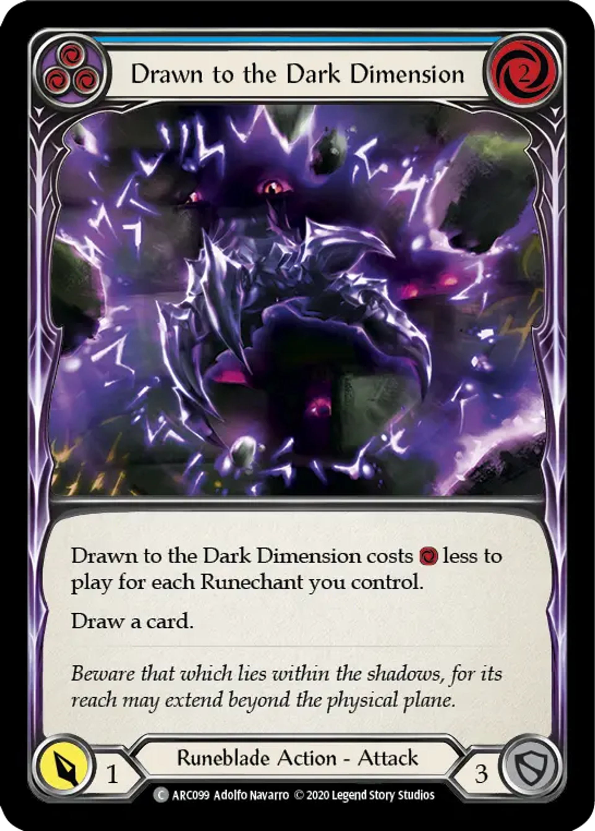 Drawn to the Dark Dimension (Blue) — Arcane Rising - Unlimited — Flesh and Blood