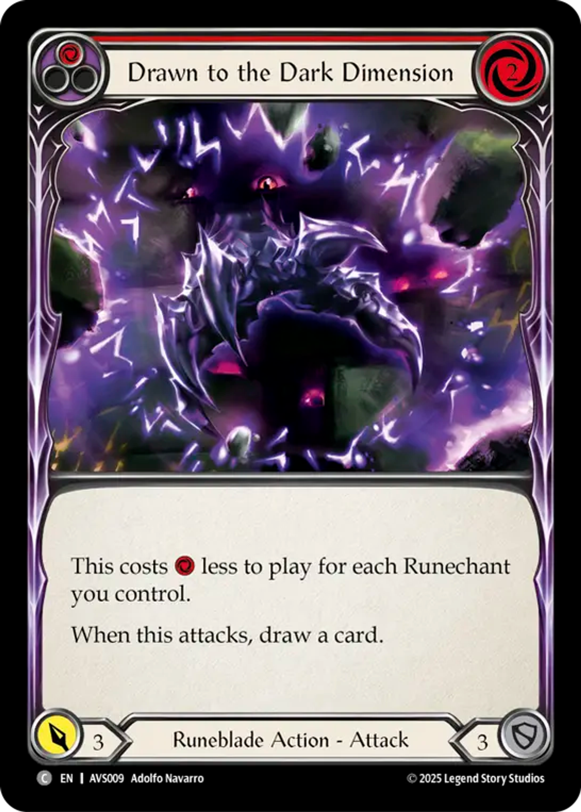Drawn to the Dark Dimension (Red) — Armory Deck Legends - Viserai, Rune Blood — Flesh and Blood