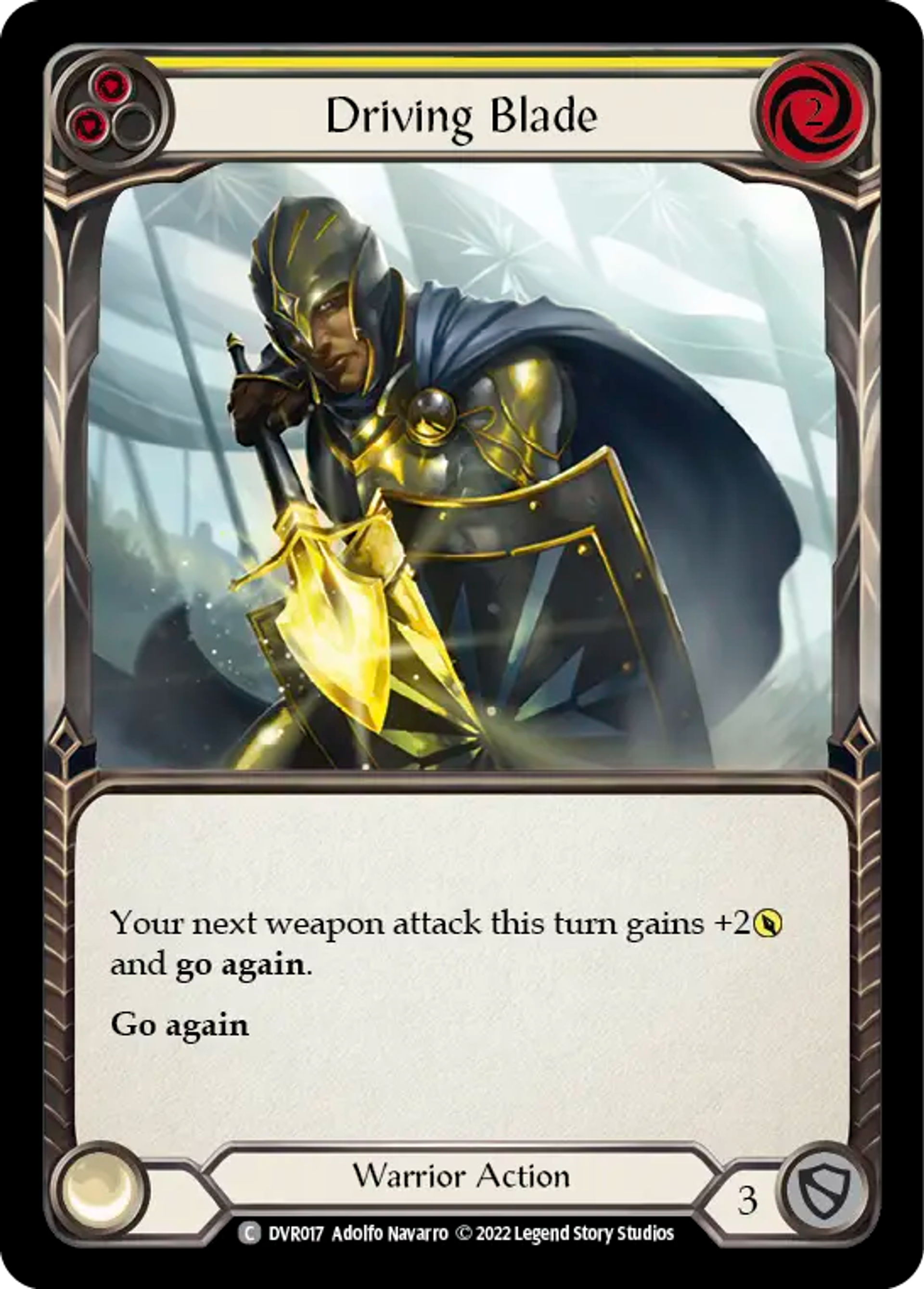 Driving Blade (Yellow) — Classic Battles: Rhinar vs Dorinthea — Flesh and Blood