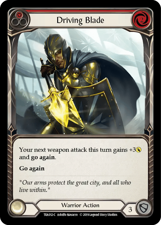 Driving Blade (Red) — Dorinthea Ironsong - Hero Deck — Flesh and Blood