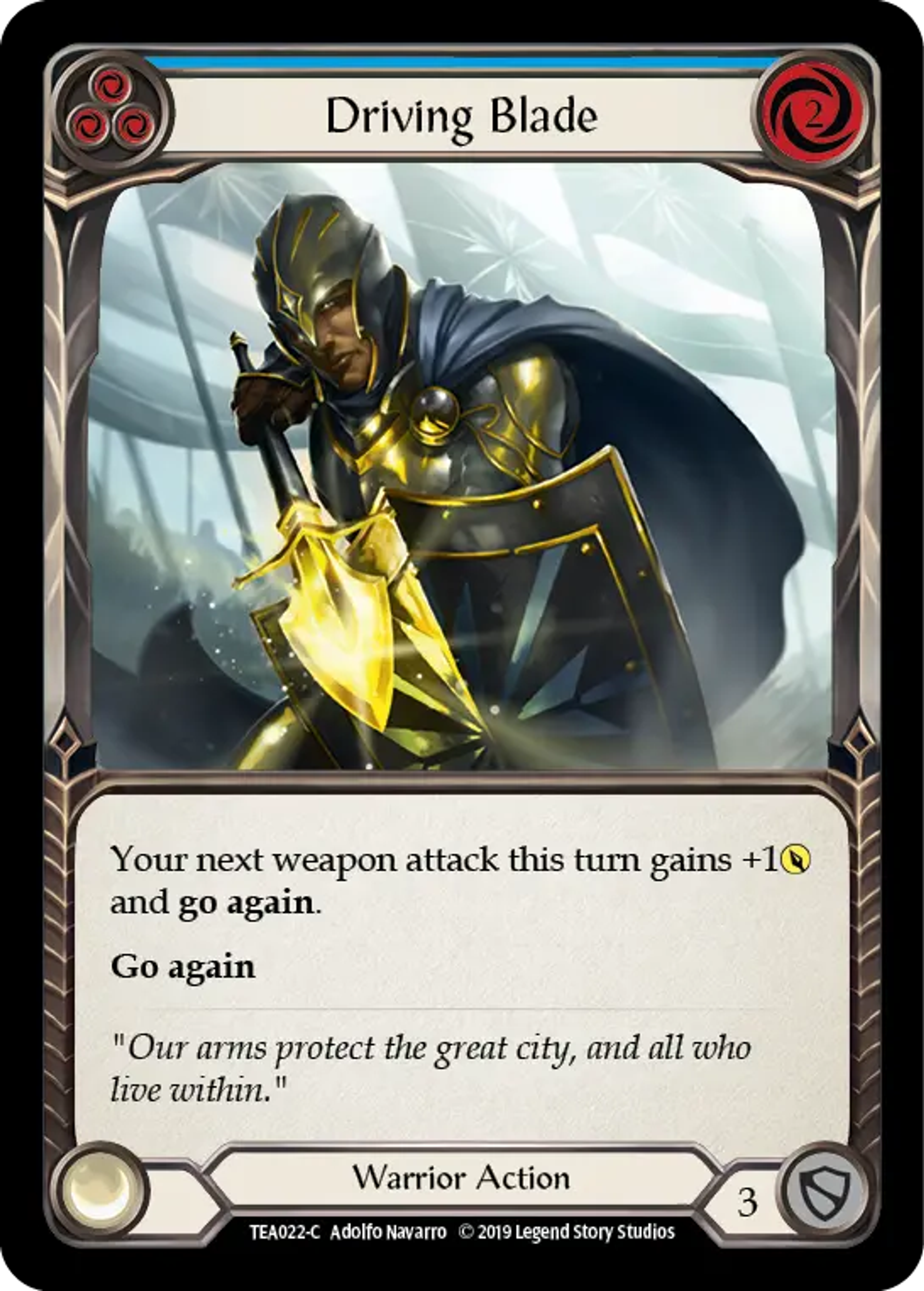 Driving Blade (Blue) — Dorinthea Ironsong - Hero Deck — Flesh and Blood