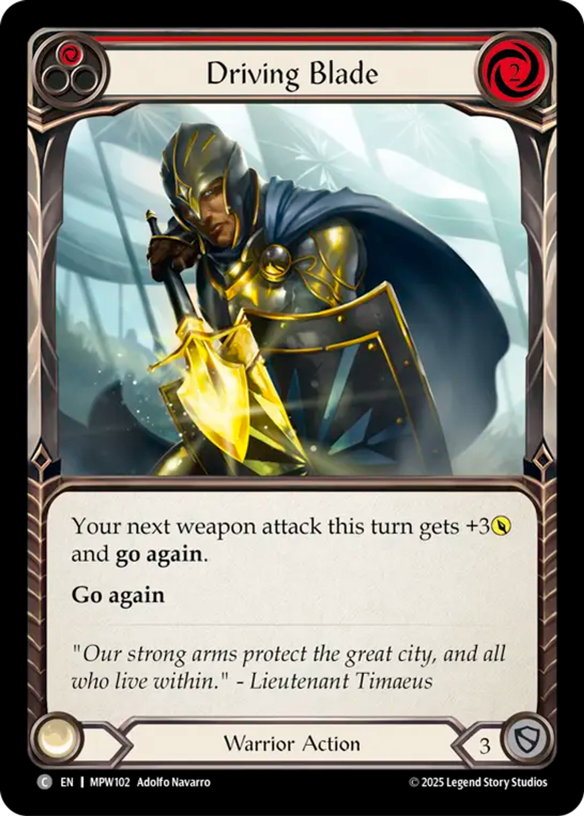 Driving Blade (Red) — Mastery Pack Warrior — Flesh and Blood