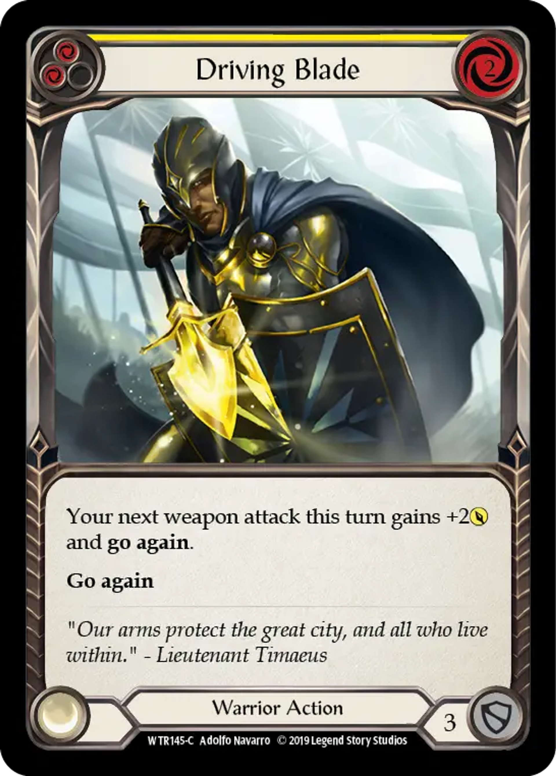 Driving Blade (Yellow) — Welcome to Rathe — Flesh and Blood