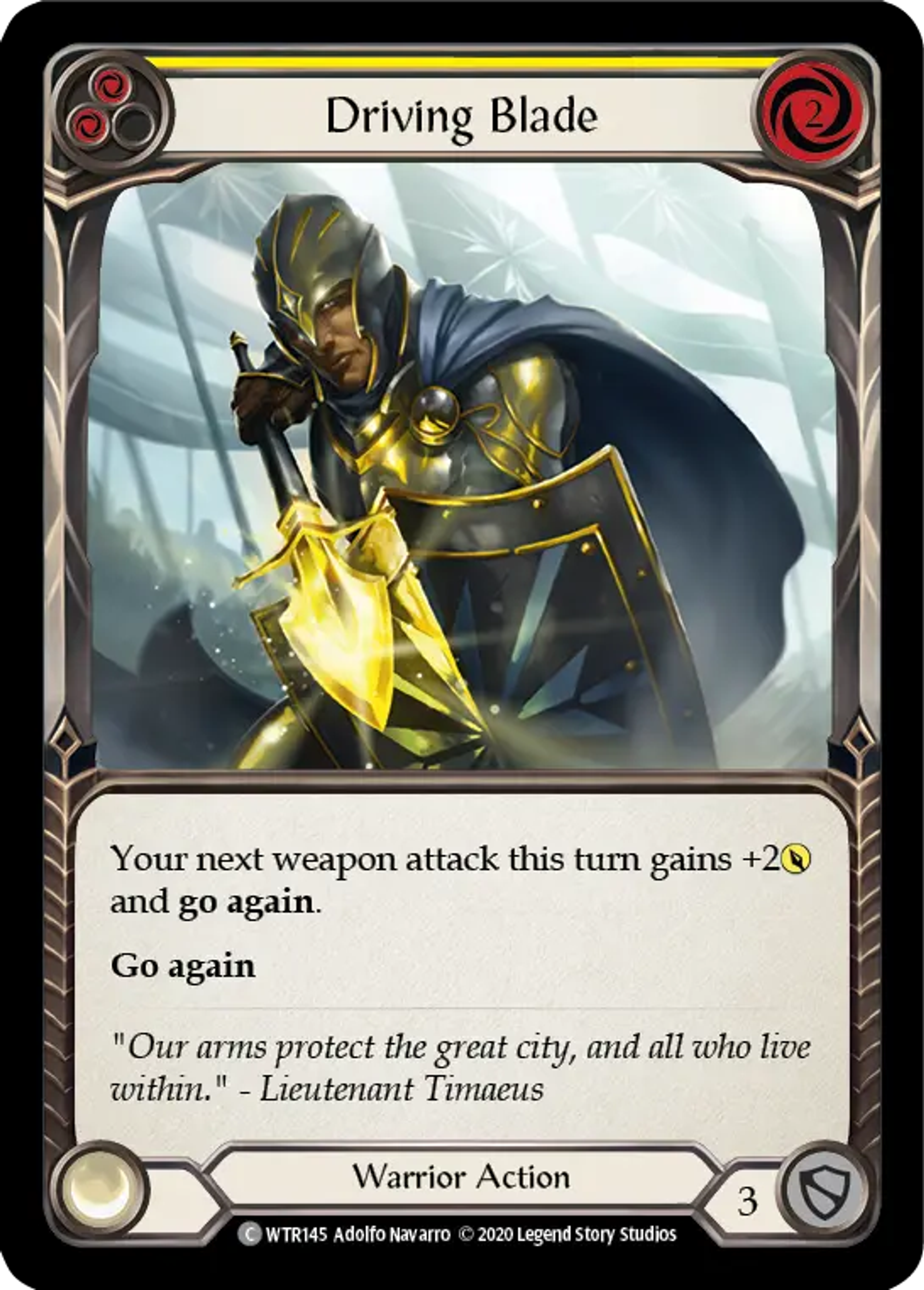 Driving Blade (Yellow) — Welcome to Rathe - Unlimited — Flesh and Blood