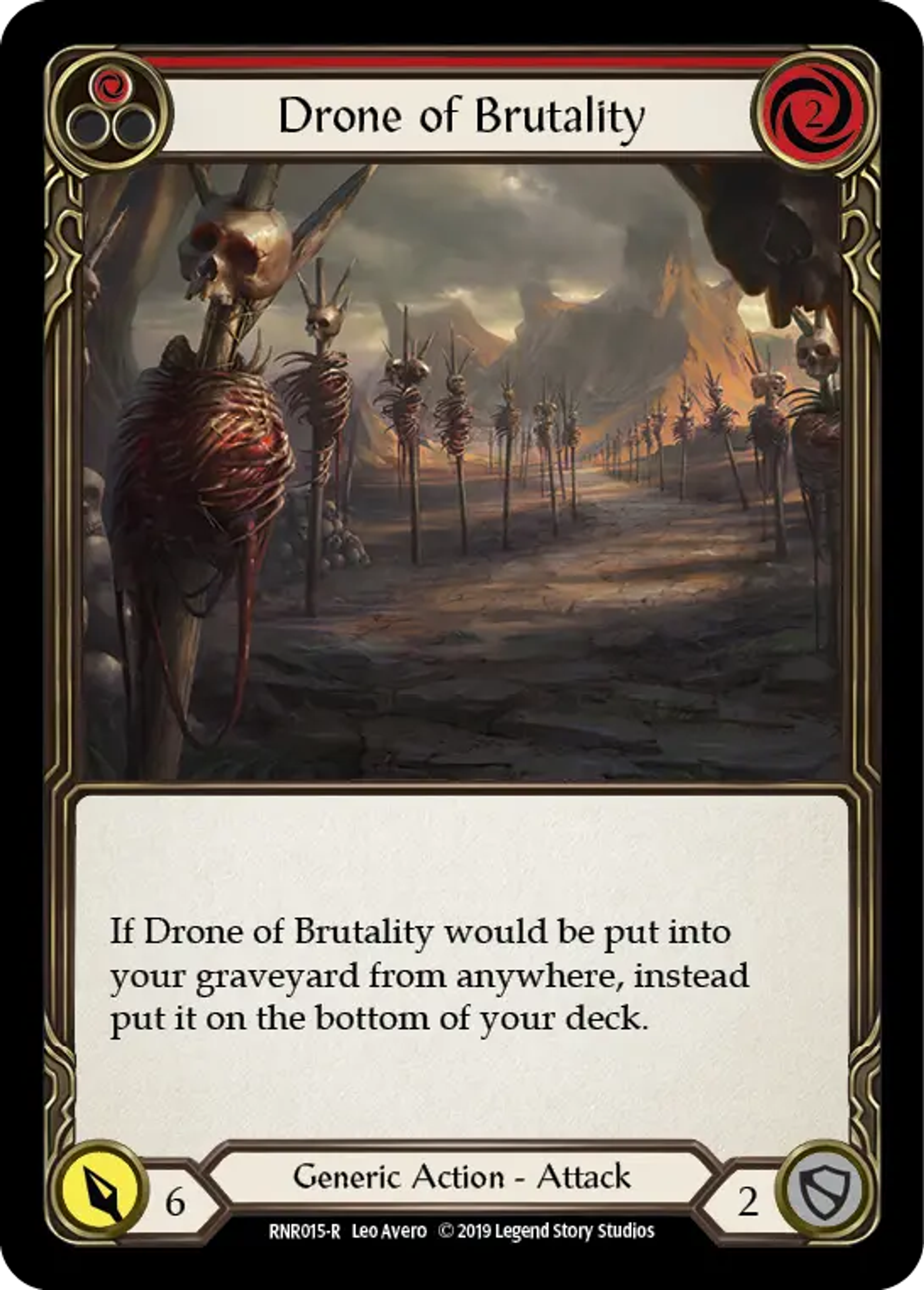 Drone of Brutality (Red) — Rhinar, Reckless Rampage - Hero Deck — Flesh and Blood