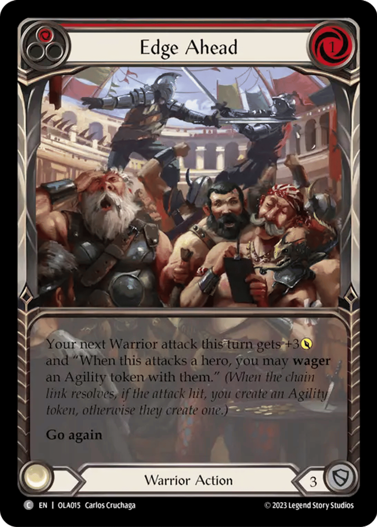 Edge Ahead (Red) from Olympia - Heavy Hitters Blitz Deck - Flesh and Blood