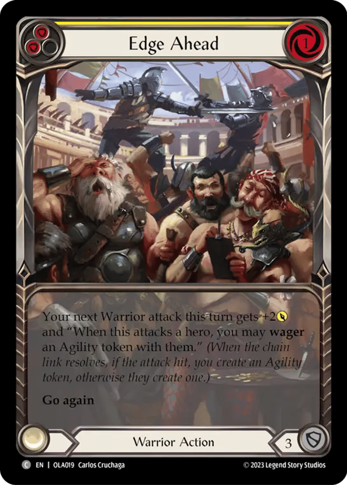 Edge Ahead (Yellow) from Olympia - Heavy Hitters Blitz Deck - Flesh and Blood