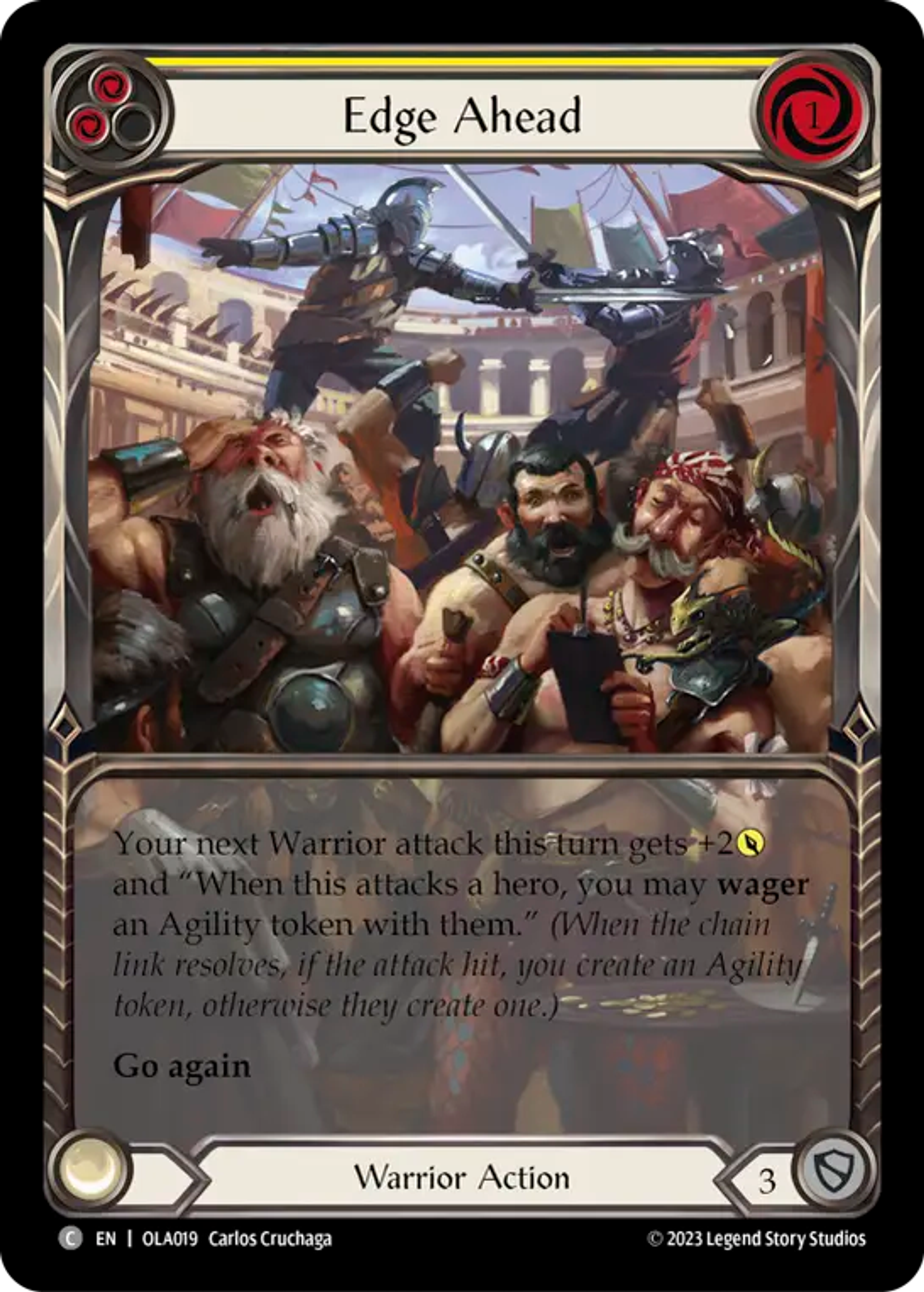 Edge Ahead (Yellow) — Olympia - Heavy Hitters Blitz Deck — Flesh and Blood