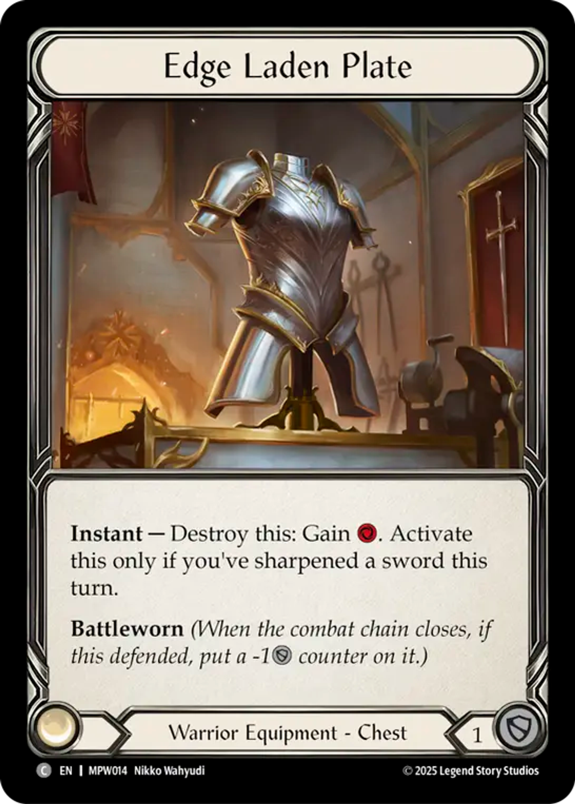 Edge Laden Plate — Mastery Pack Warrior — Flesh and Blood