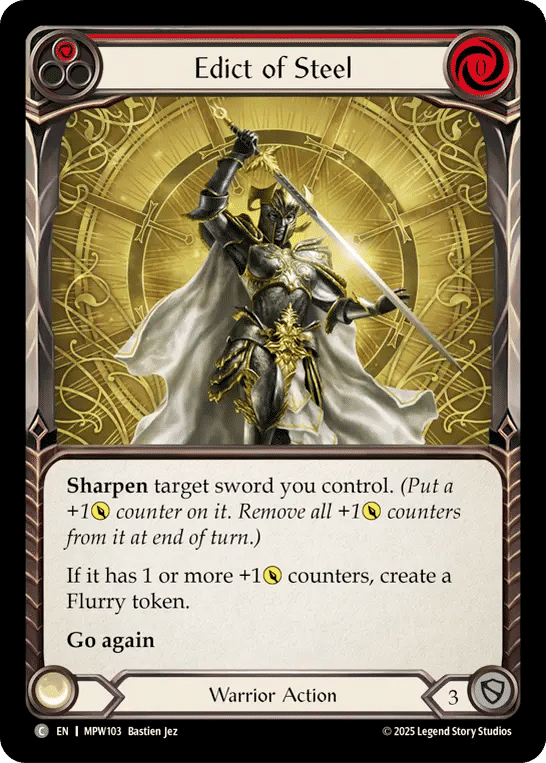 Edict of Steel (Red) — Mastery Pack Warrior — Flesh and Blood