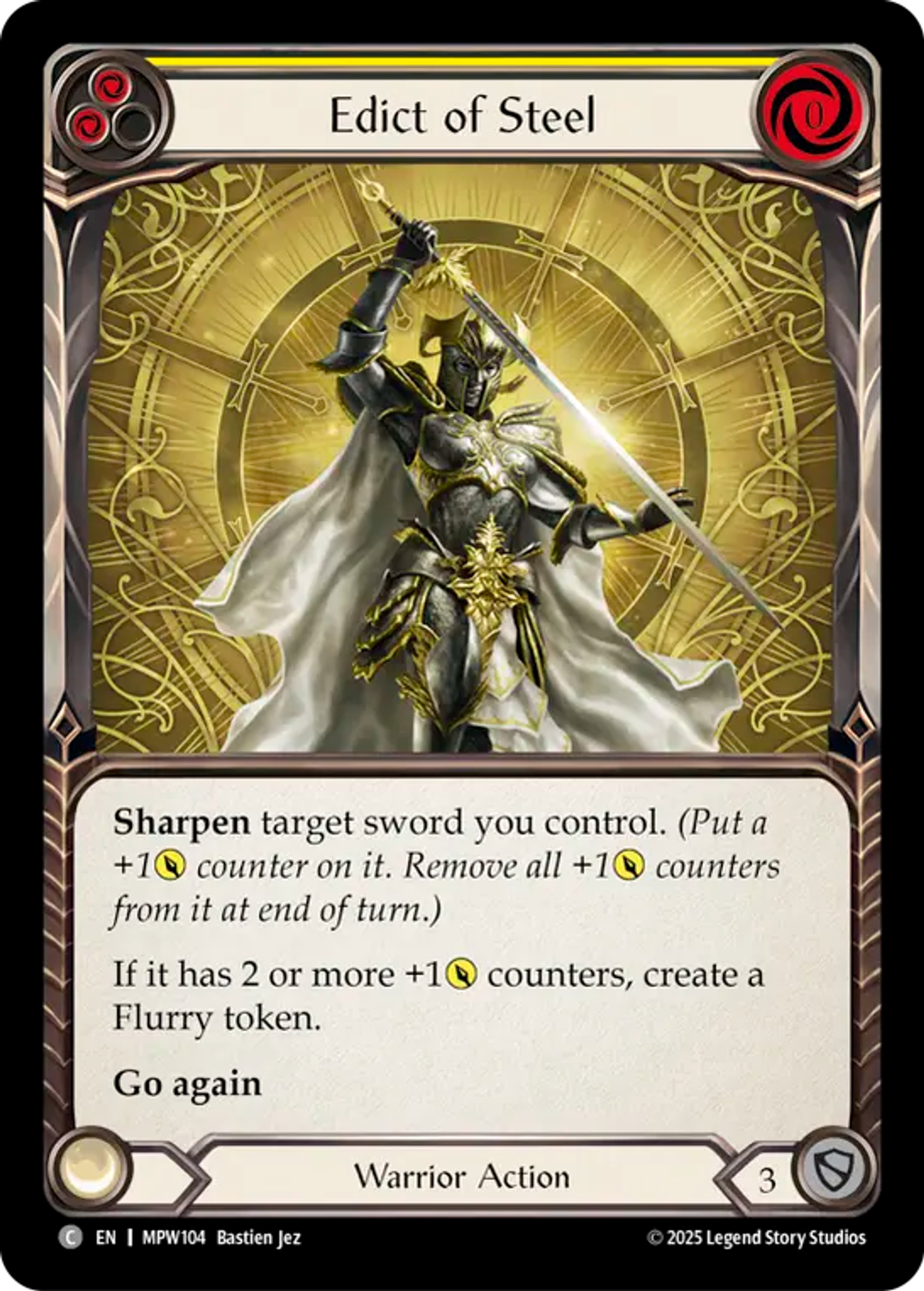 Edict of Steel (Yellow) — Mastery Pack Warrior — Flesh and Blood