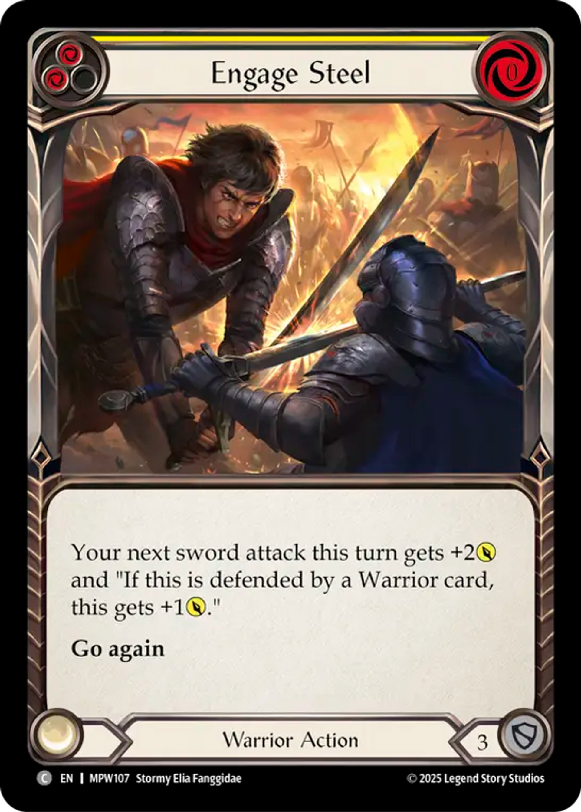 Engage Steel (Yellow) — Mastery Pack Warrior — Flesh and Blood