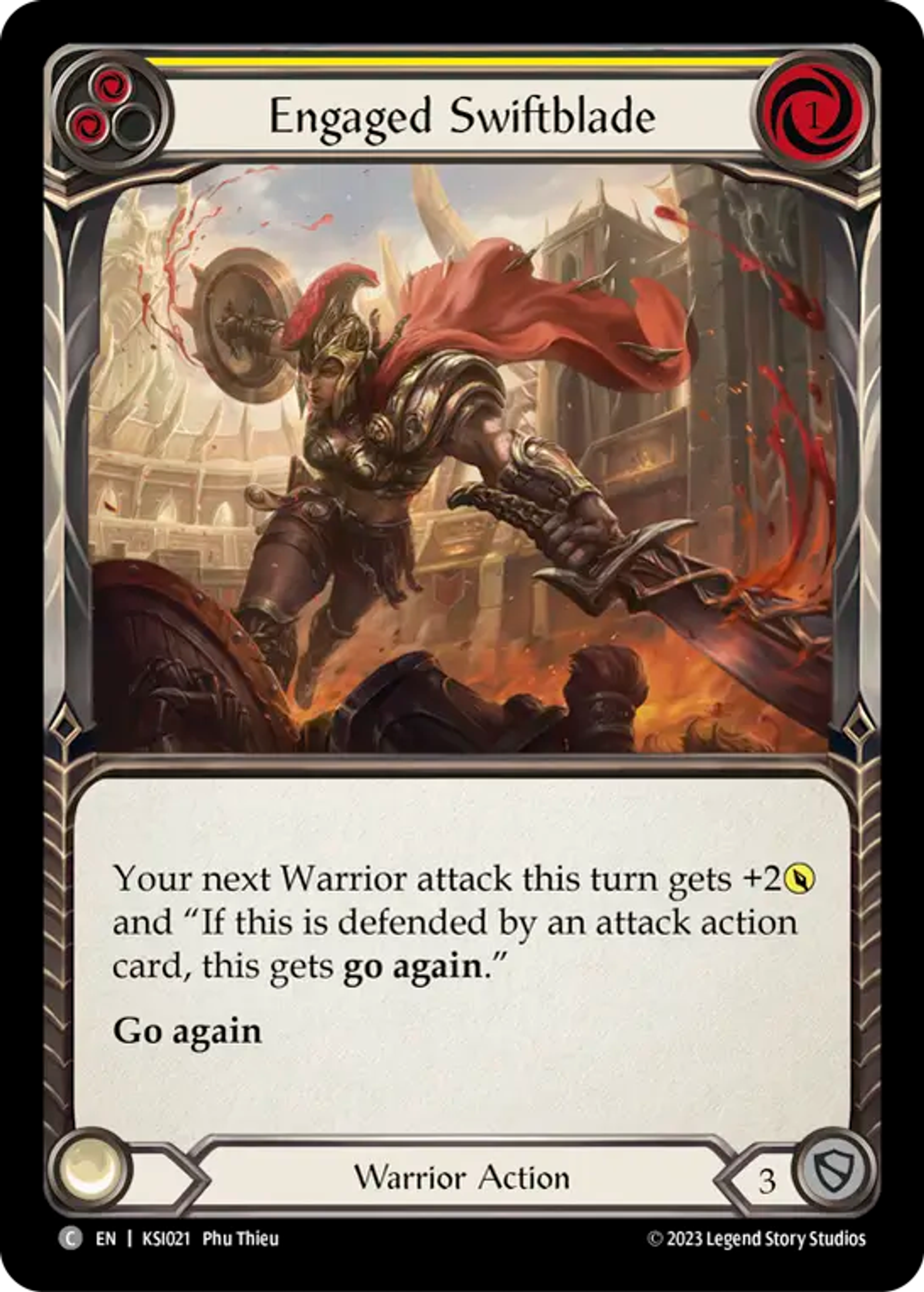 Engaged Swiftblade (Yellow) — Kassai - Heavy Hitters Blitz Deck — Flesh and Blood