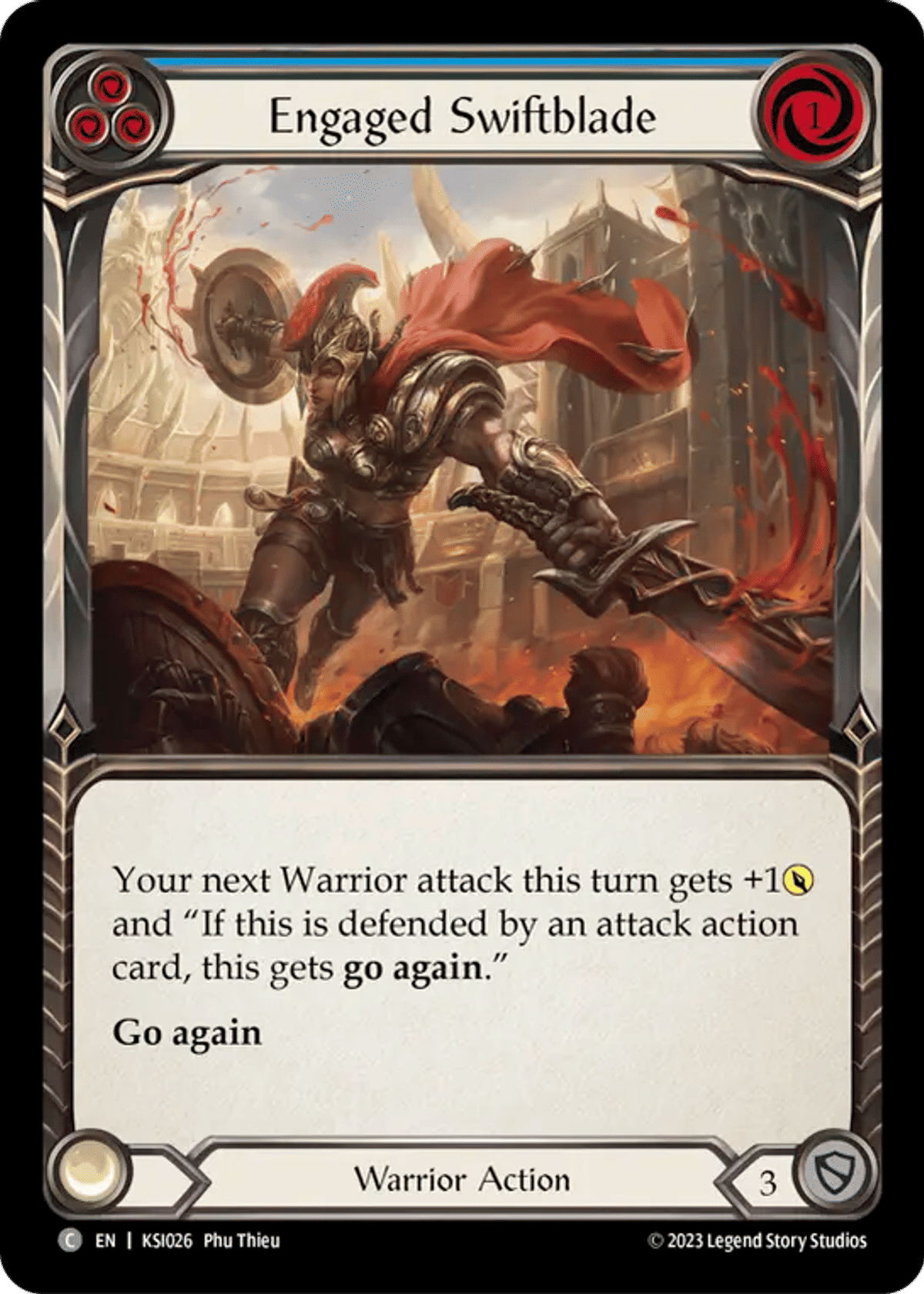 Engaged Swiftblade (Blue) from Kassai - Heavy Hitters Blitz Deck - Flesh and Blood