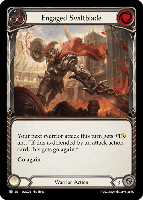 Engaged Swiftblade (Blue) — Olympia - Heavy Hitters Blitz Deck — Flesh and Blood