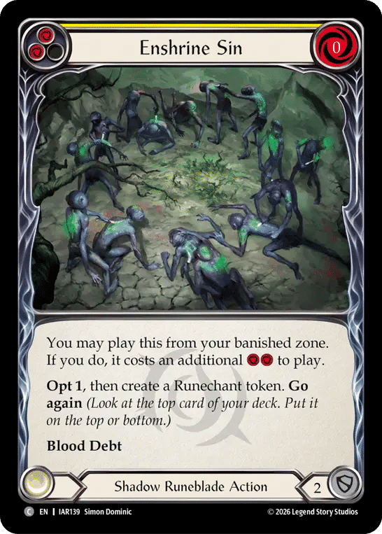 Enshrine Sin (Yellow) — Usurp the Shadow Throne — Flesh and Blood