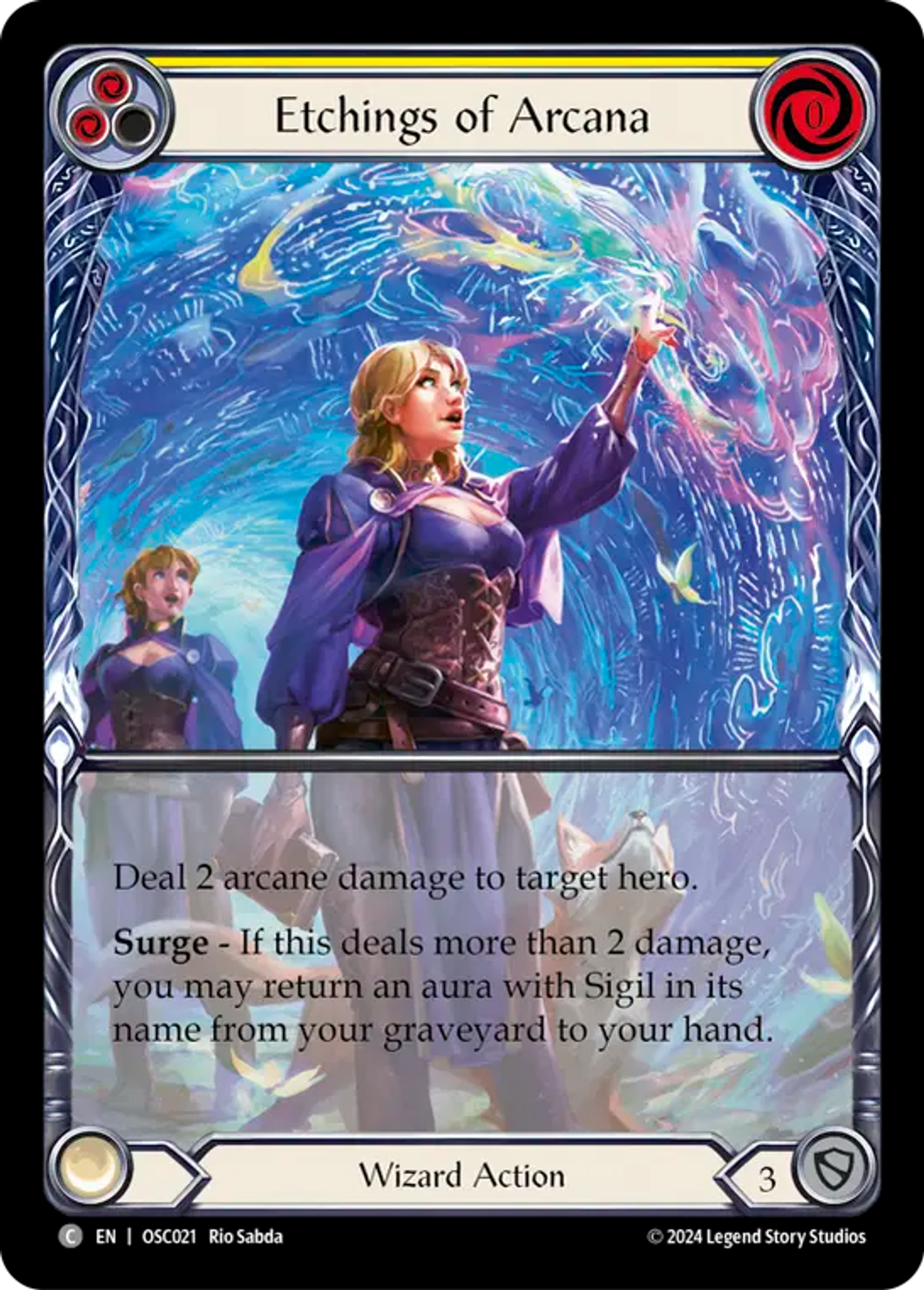 Etchings of Arcana (Yellow) — Rosetta Blitz Deck - Oscilio — Flesh and Blood