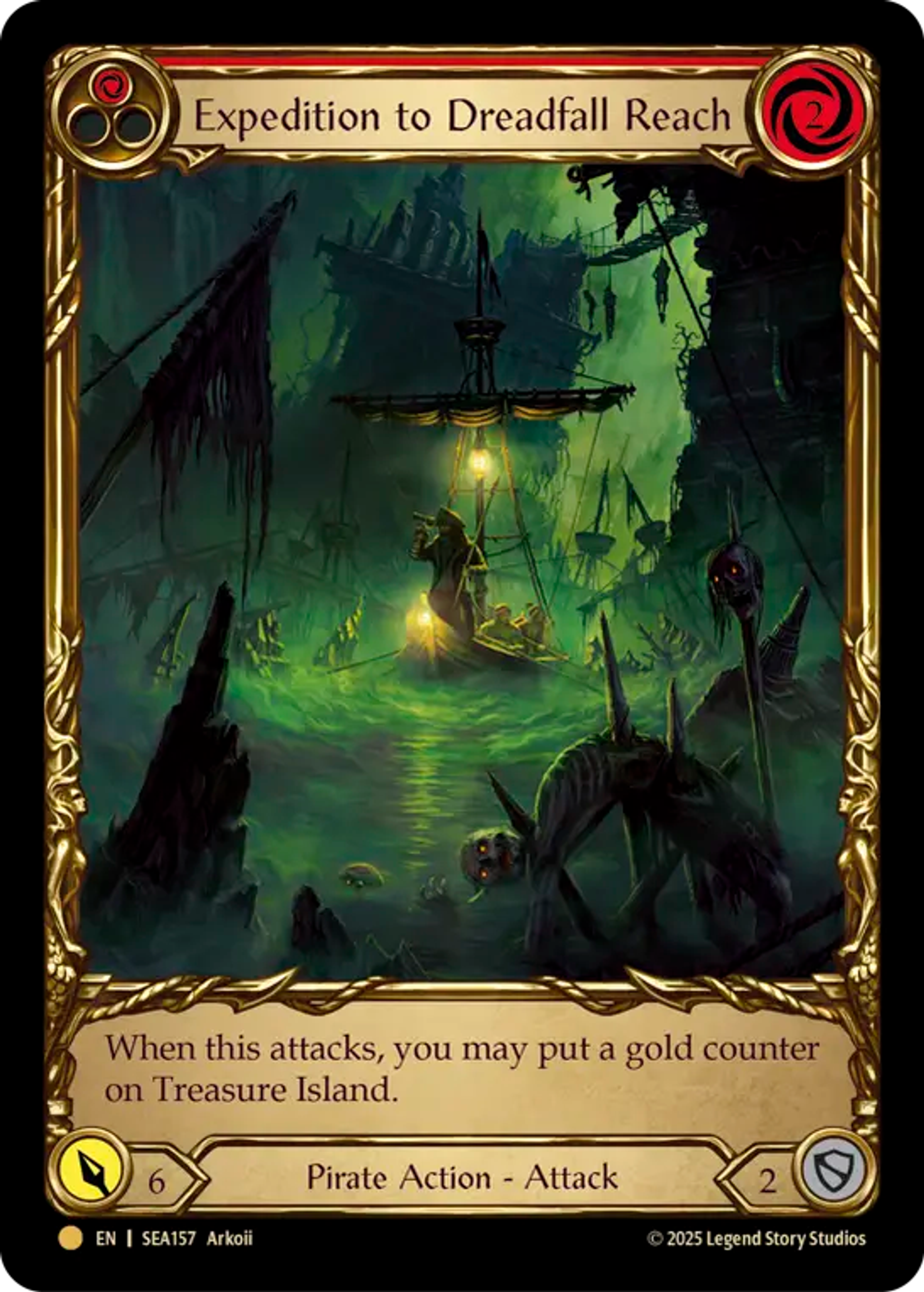 Expedition to Dreadfall Reach (Red) — High Seas - Treasure Pack — Flesh and Blood
