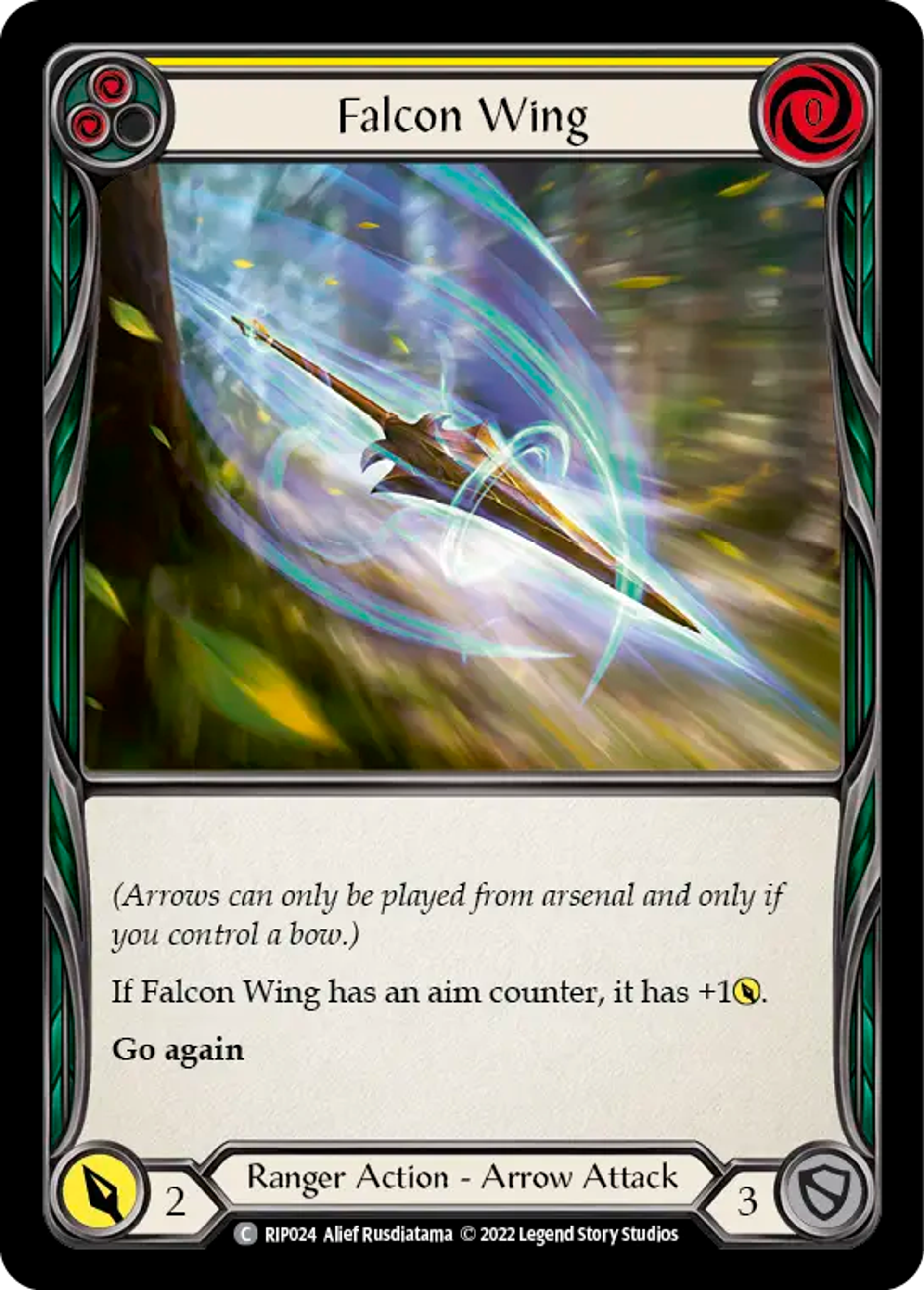 Falcon Wing (Yellow) — Riptide - Blitz Deck — Flesh and Blood