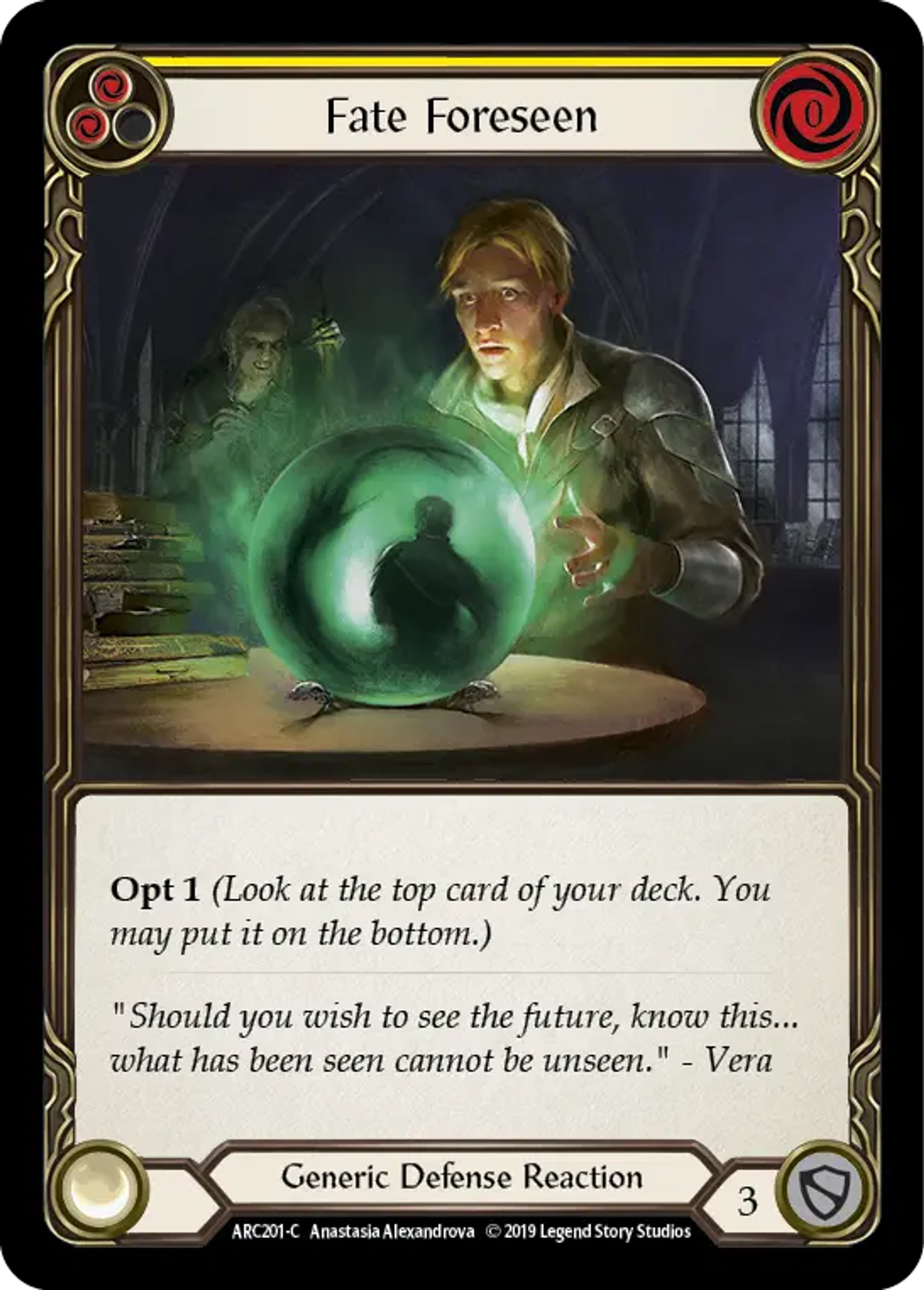 Fate Foreseen (Yellow) — Arcane Rising — Flesh and Blood