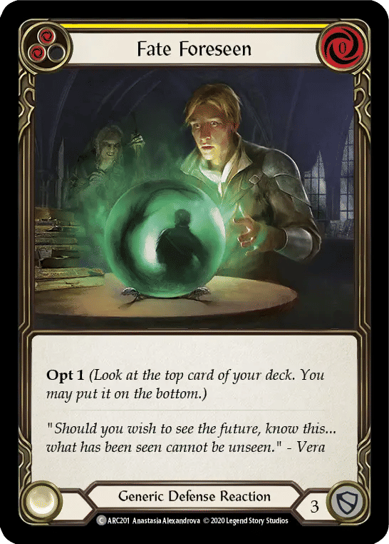 Fate Foreseen (Yellow) — Arcane Rising - Unlimited — Flesh and Blood