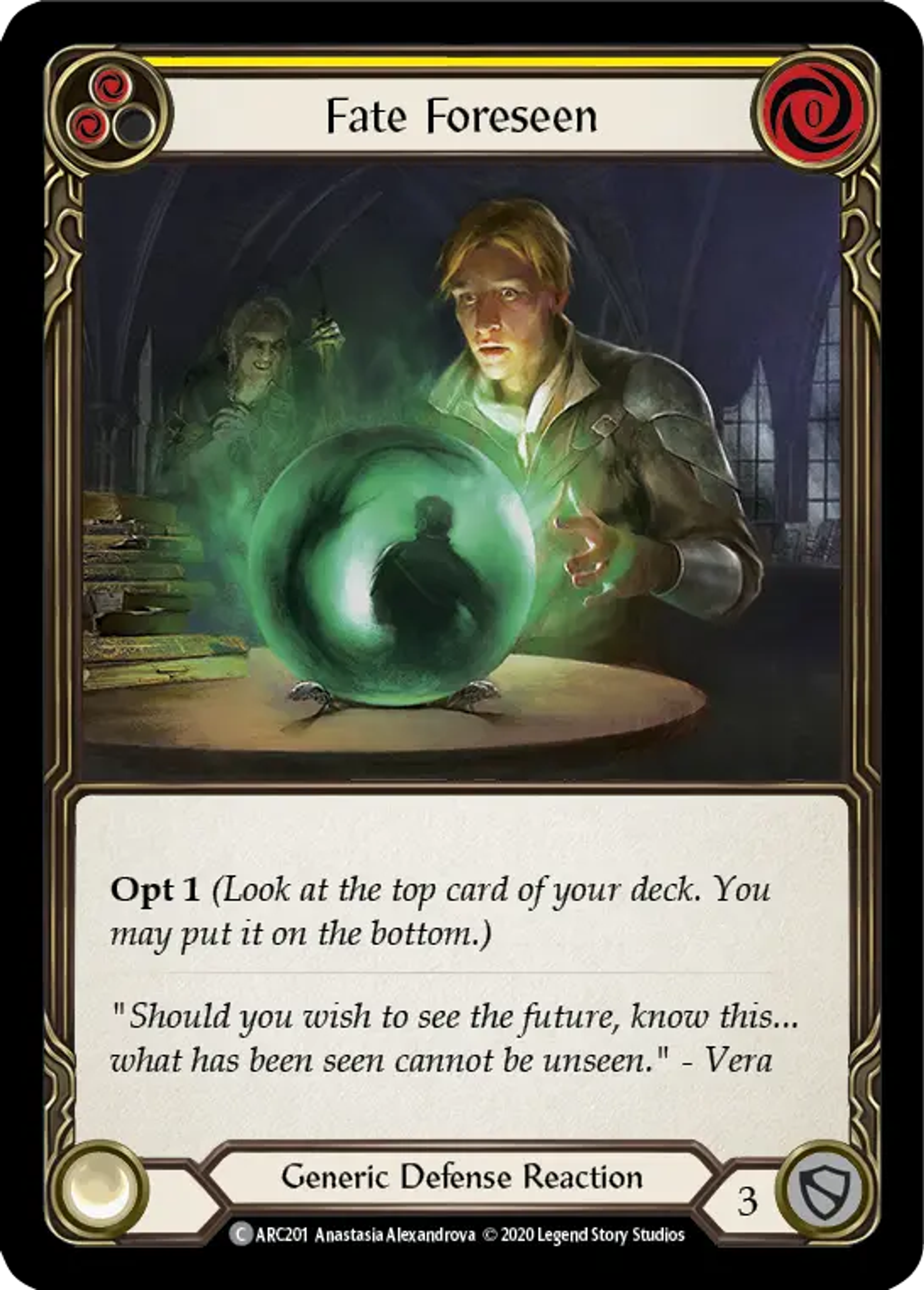 Fate Foreseen (Yellow) — Arcane Rising - Unlimited — Flesh and Blood