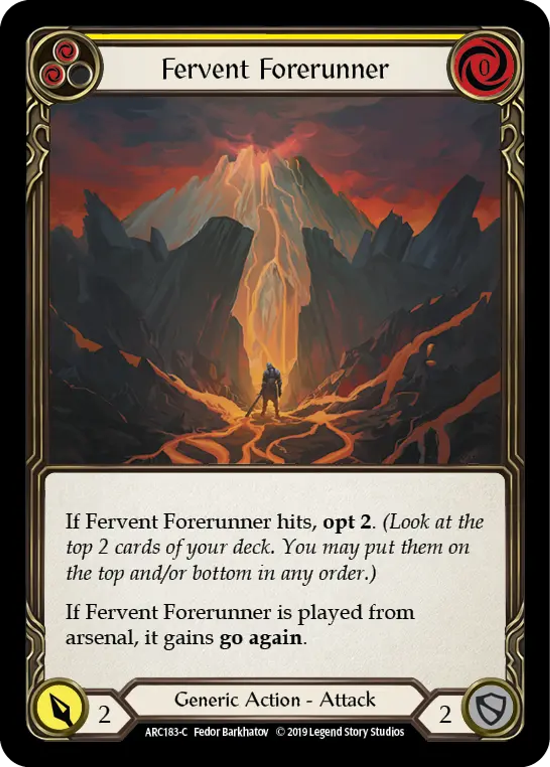 Fervent Forerunner (Yellow) — Arcane Rising — Flesh and Blood