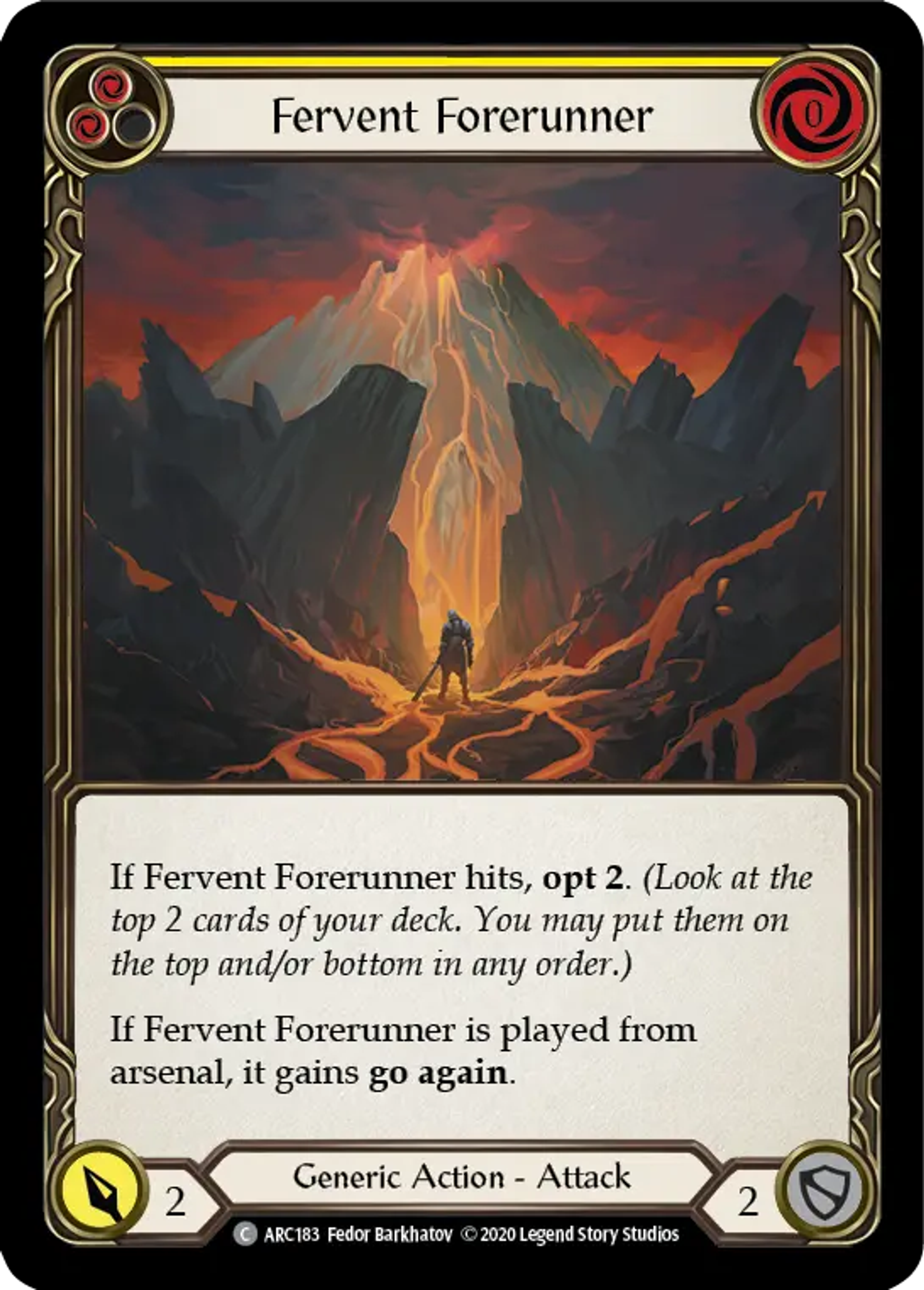 Fervent Forerunner (Yellow) — Arcane Rising - Unlimited — Flesh and Blood