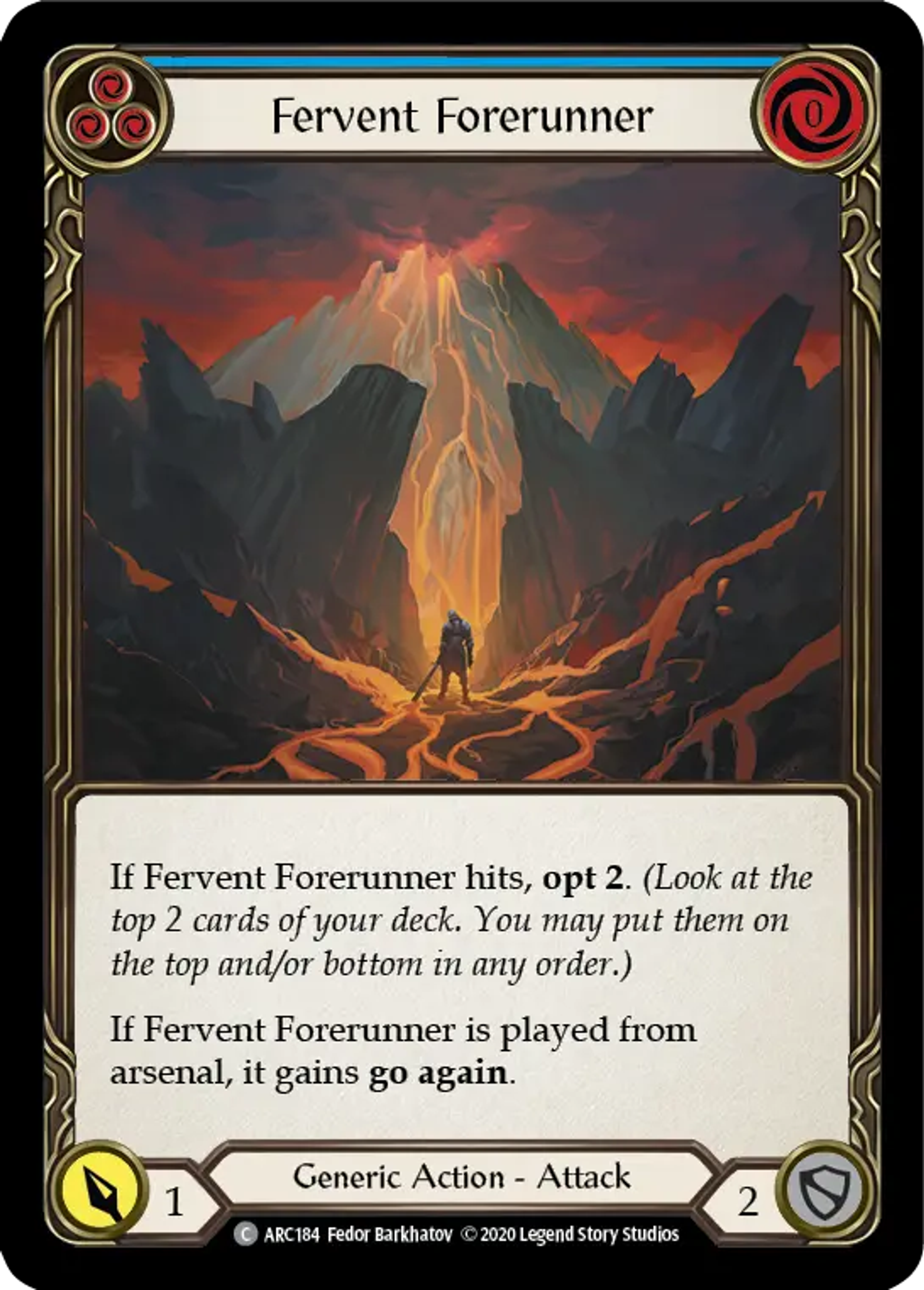 Fervent Forerunner (Blue) — Arcane Rising - Unlimited — Flesh and Blood