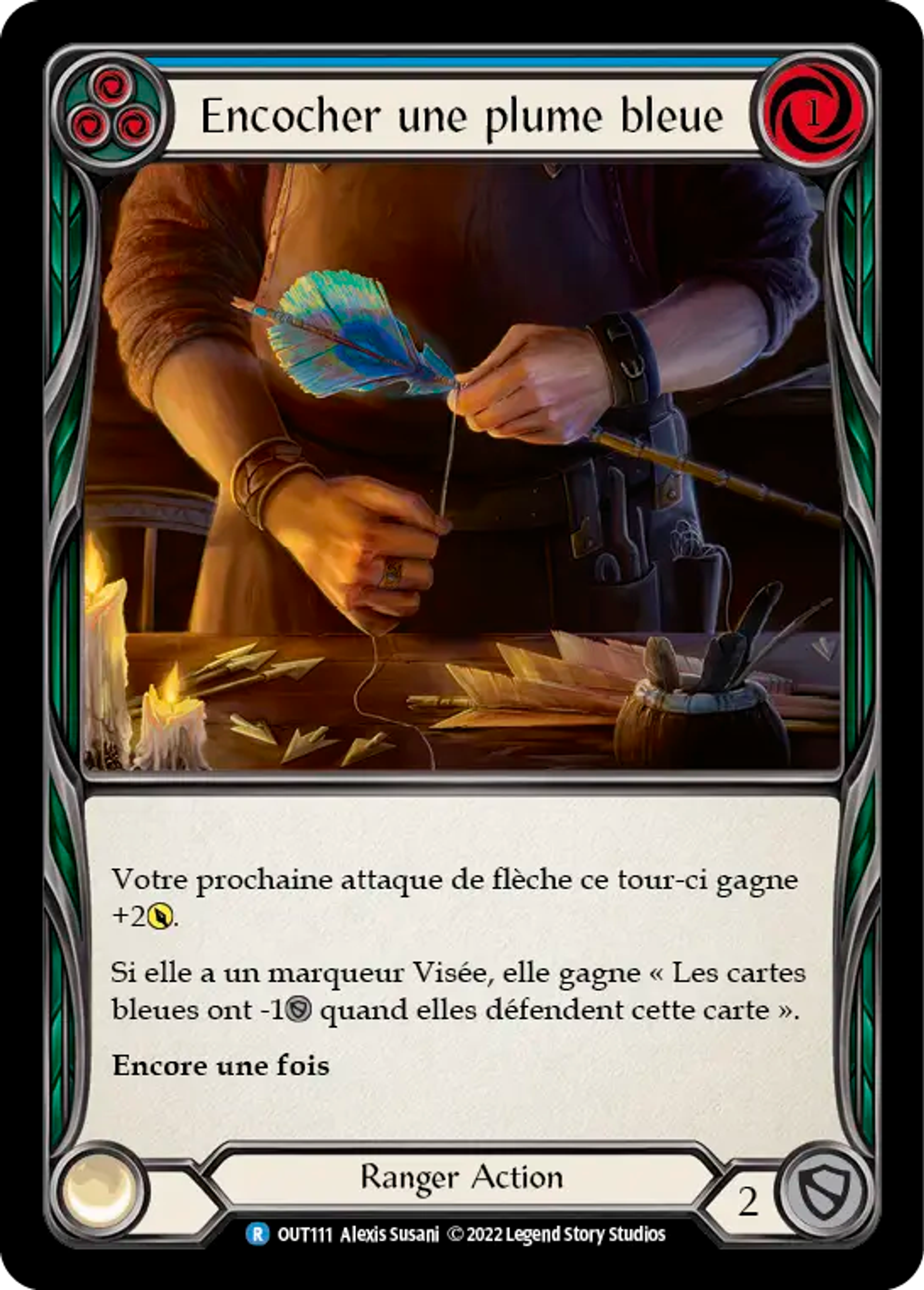Encocher une plume bleue — Outsiders — Flesh and Blood