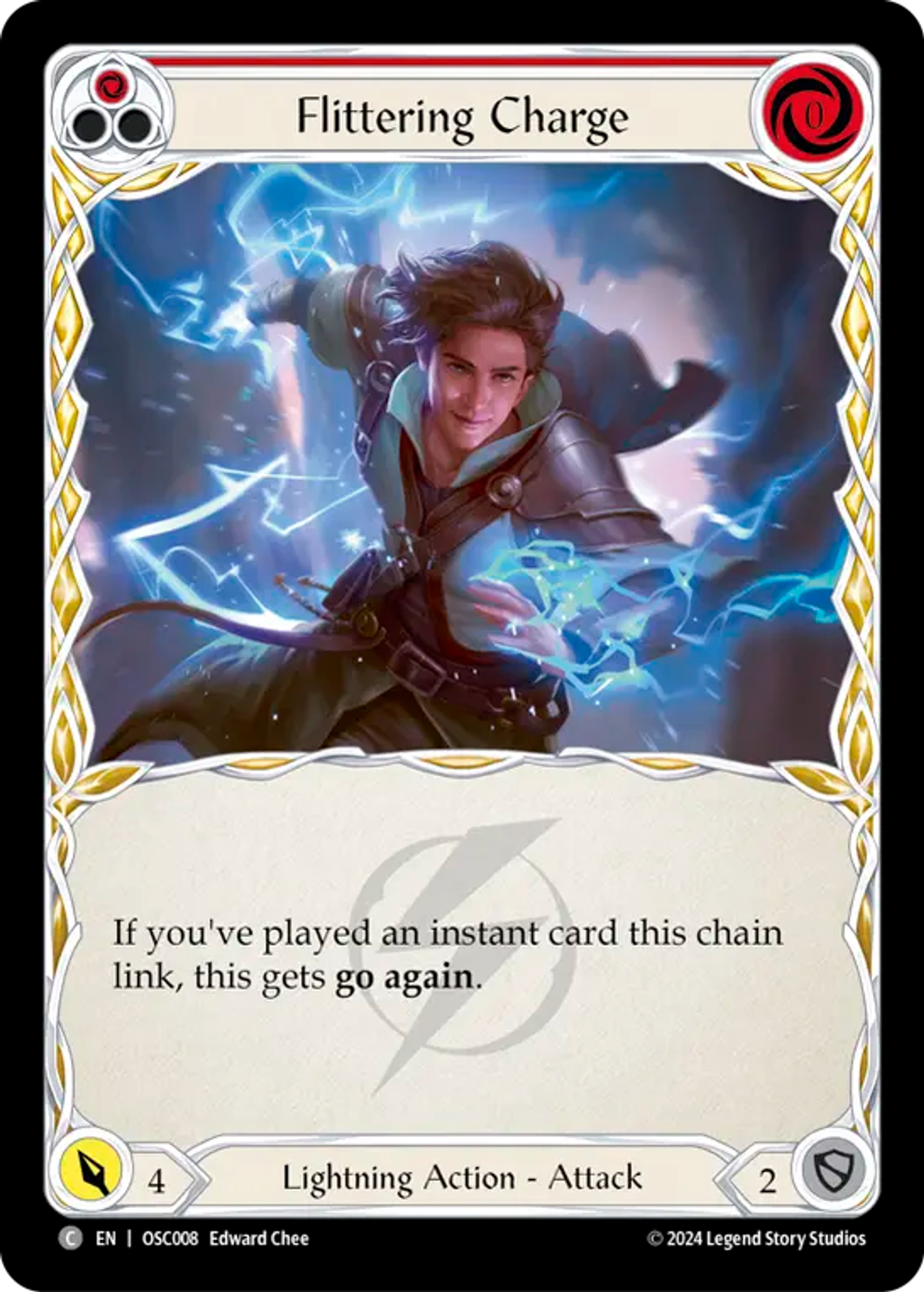 Flittering Charge (Red) — Rosetta Blitz Deck - Oscilio — Flesh and Blood